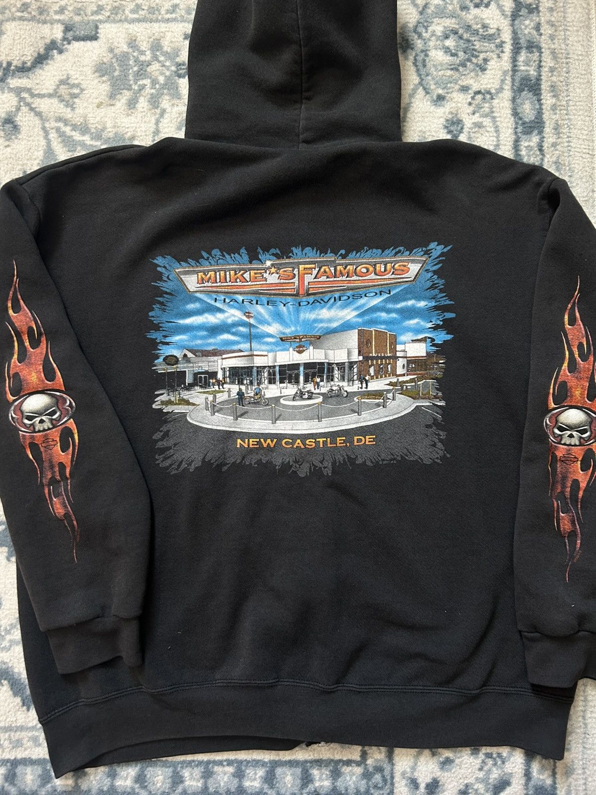 Harley Davidson Grail Harley Davidson Flame Hit & Skull Zip Up faded boxy Size US M / EU 48-50 / 2 - 2 Thumbnail