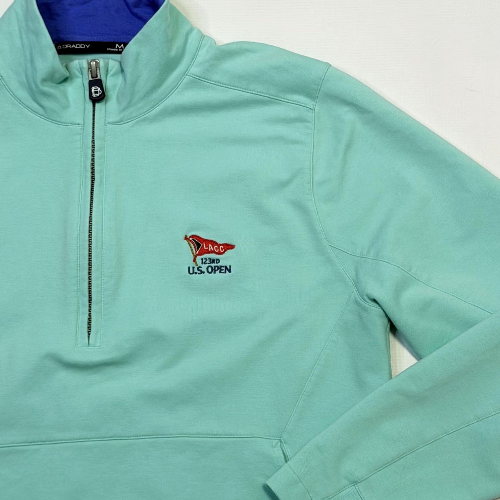 AQUA B Draddy LACC 123rd US Open Pullover Quarter Zip Womens Medium Aqua Sweatshirt Size M / US 6-8 / IT 42-44 - 2 Thumbnail