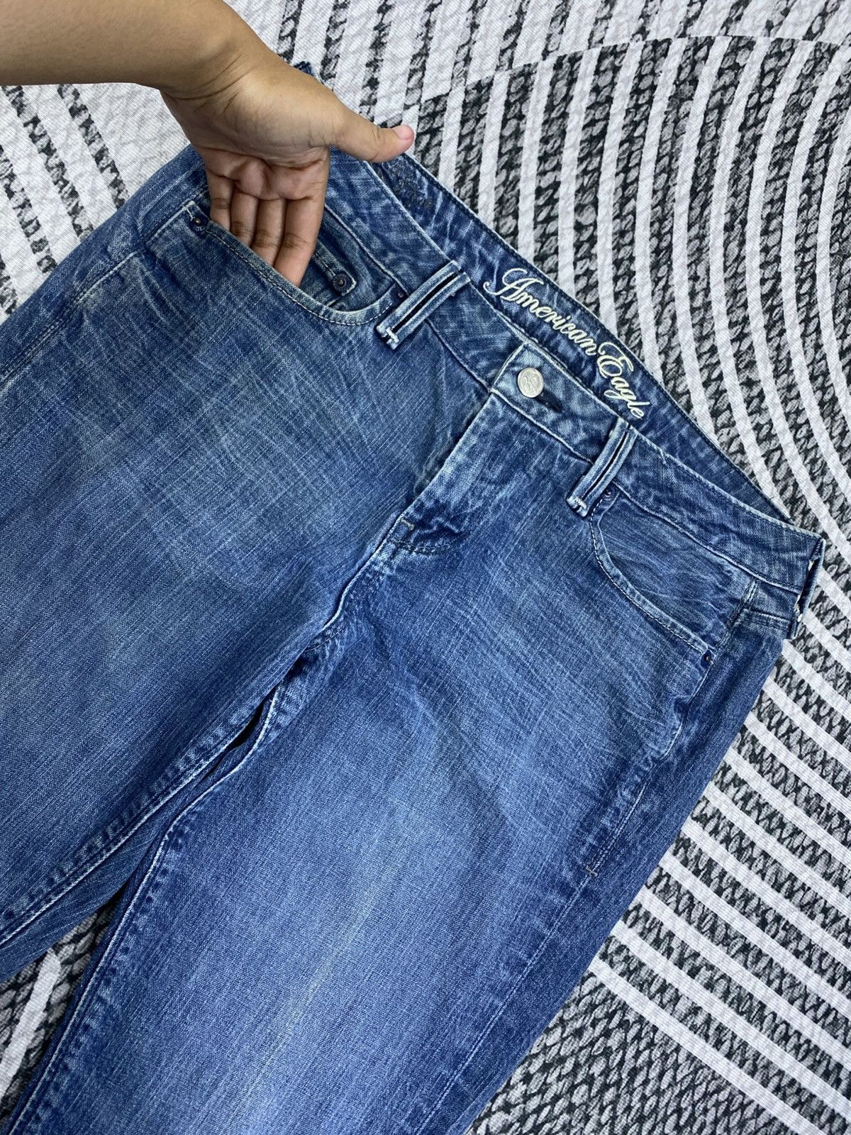 American Eagle Outfitters Vtg American Eagle Denim Blue Bootcut Jeans Size 33" - 10 Thumbnail