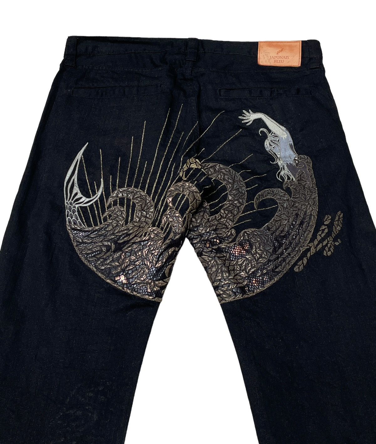 Japanese Brand × Vintage Vintage Brand Japonais Bleu Sukajan Baggy Jeans 2000s Size US 38 / EU 54 - 6 Thumbnail