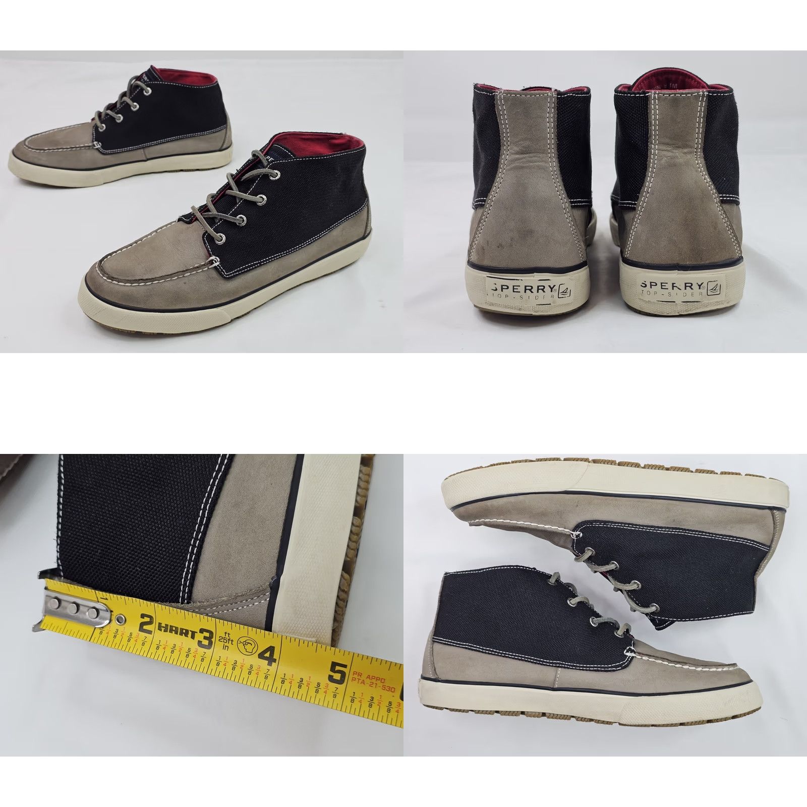 Sperry Sperry Flood Bahama Gray Leather Chukka Ankle Sneaker Men 11M Mid Top STS10125, Casual Sneaker, Leather Upper, Gray, Mid Top, 11M Mens Size US L / EU 52-54 / 3 - 8 Thumbnail