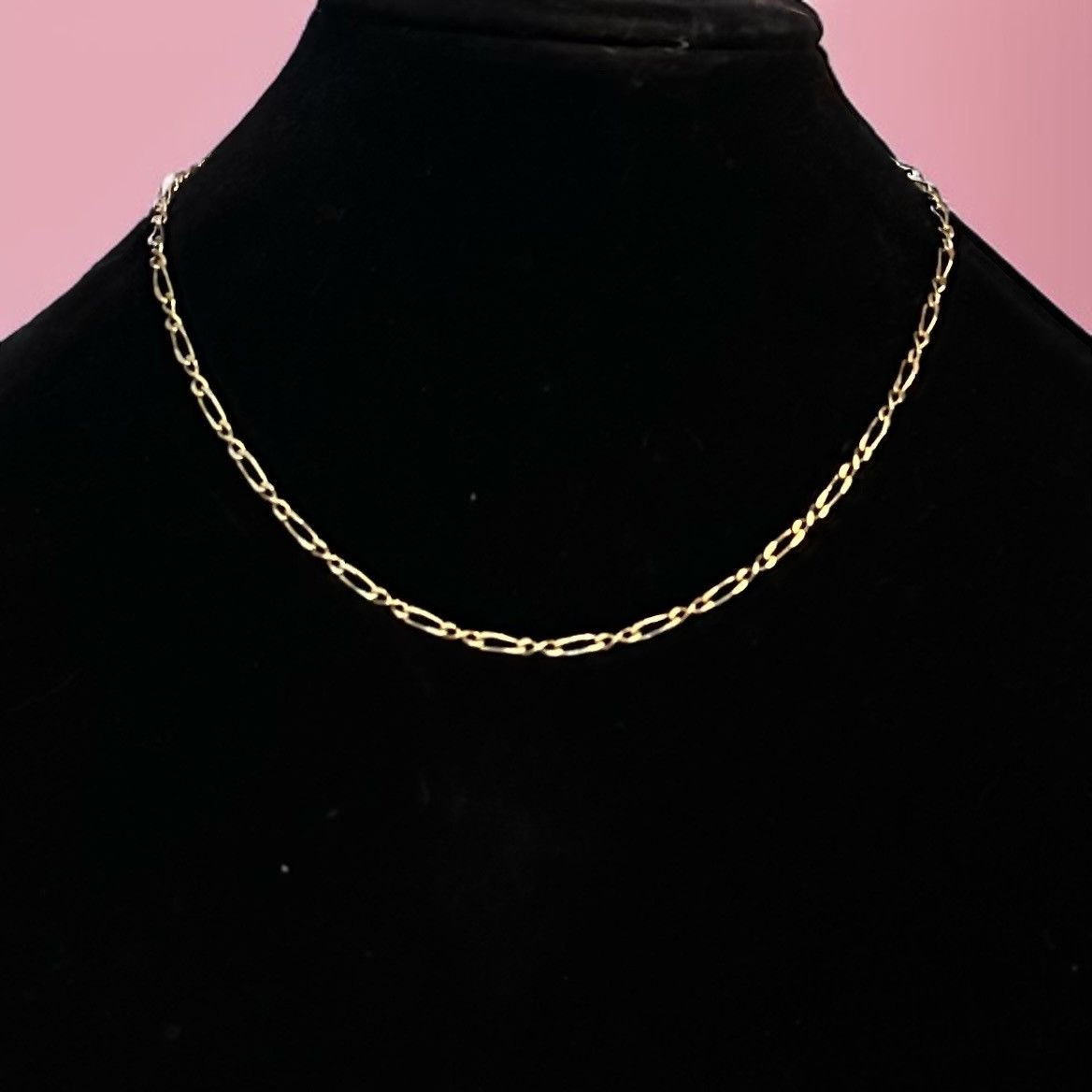 Vintage Vintage gold tone figaro chain necklace Size ONE SIZE - 1 Thumbnail