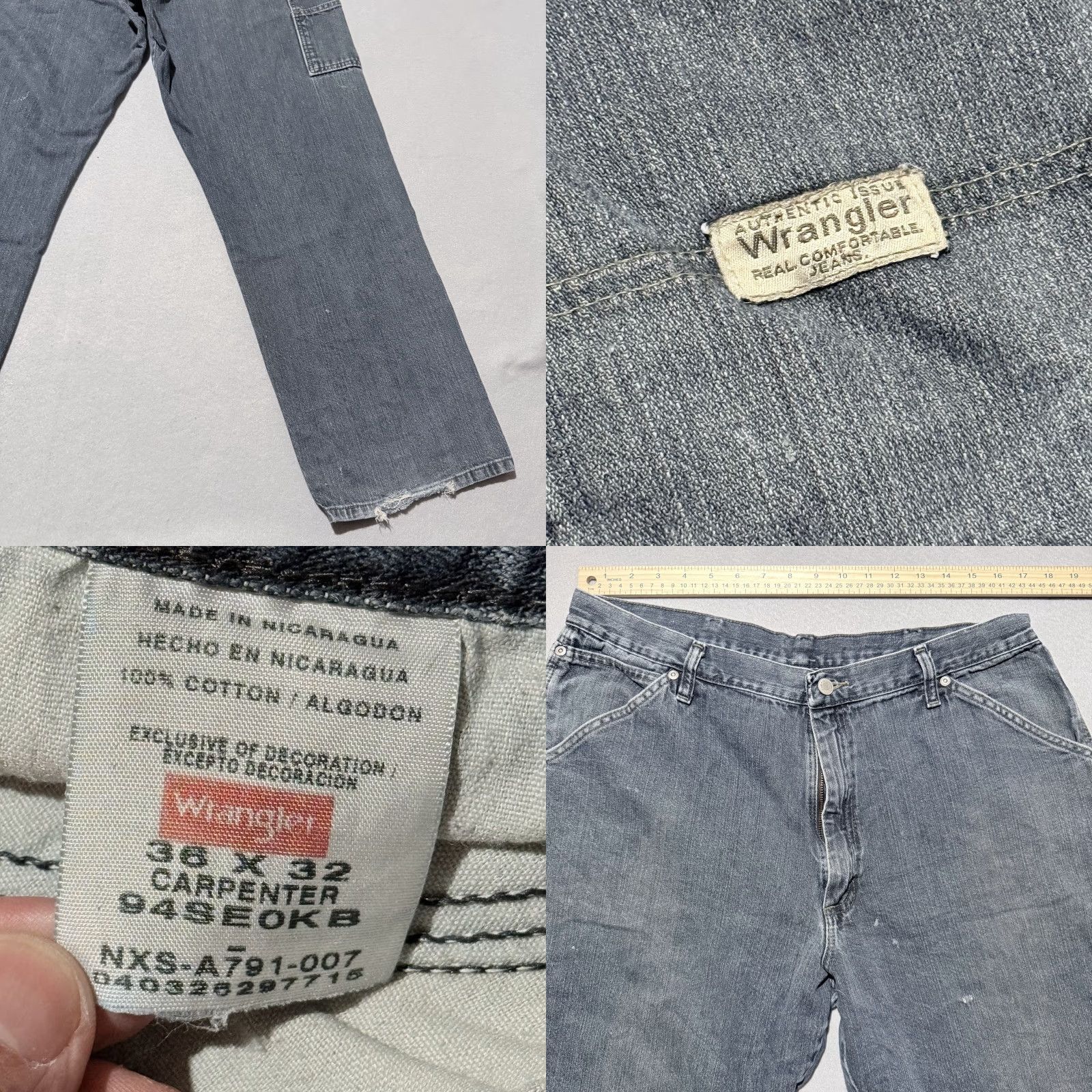 Wrangler Wrangler Jeans Men's Blue Denim Mid Rise Straight Zip Fly - 36x32 Size US 36 / EU 52 - 8 Thumbnail