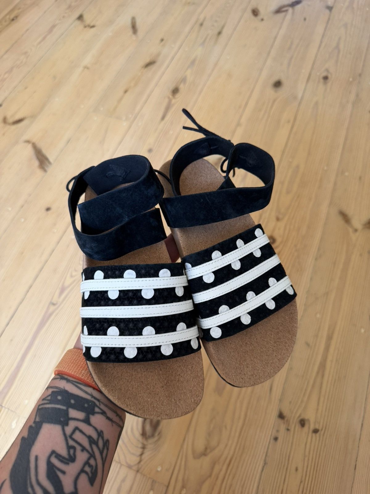 Adidas Adidas Originals Womens Adilette Ankle Polka Dots Sandals Size US 6 / IT 36 - 4 Thumbnail