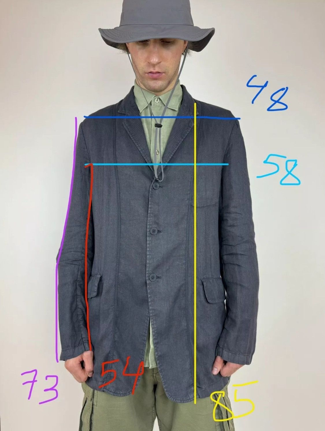 Yohji Yamamoto Archive YOHJI YAMAMOTO Linen Blazer Jacket Mens size 5/3XL Size 54L - 7 Thumbnail