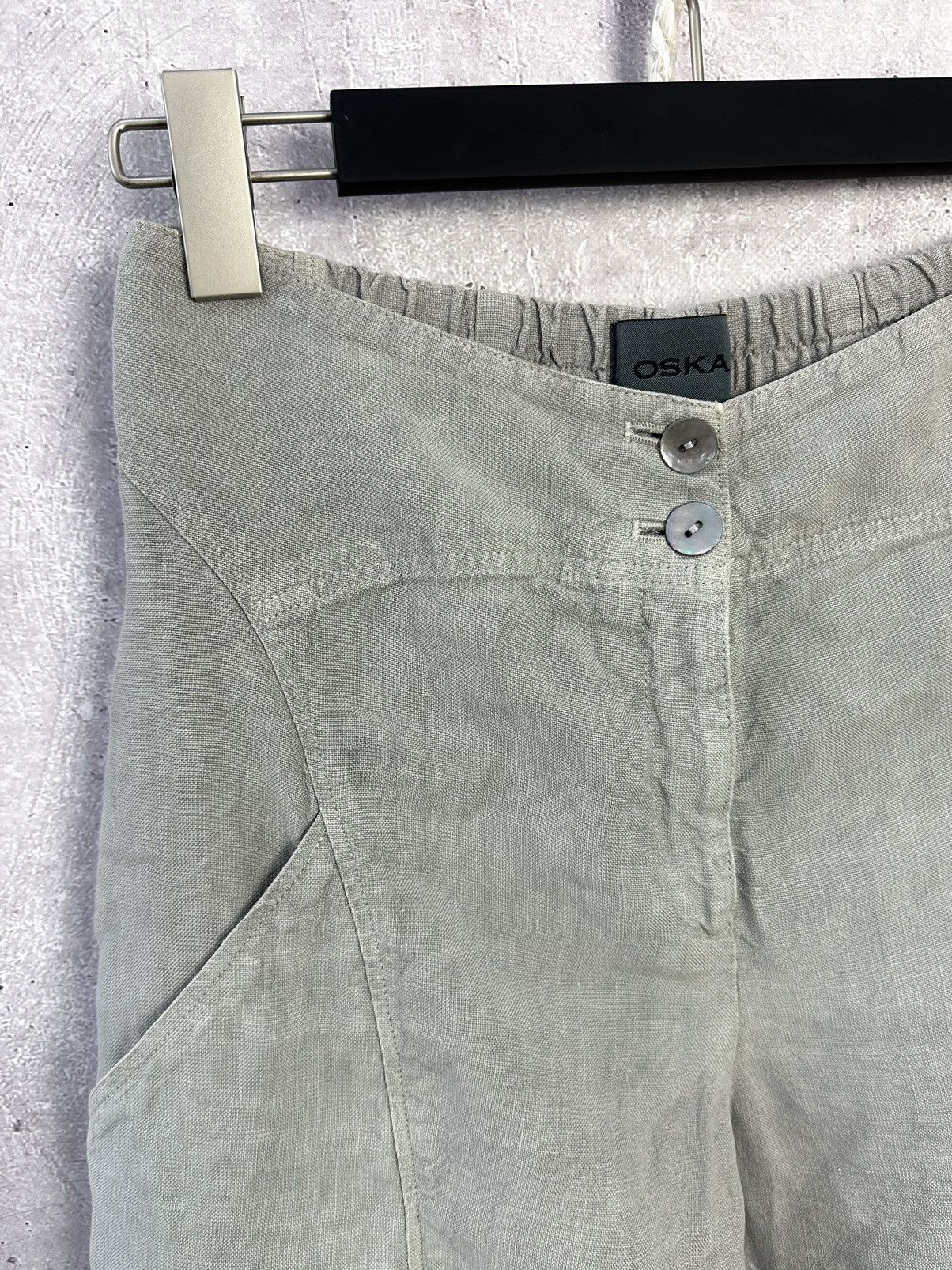 If Six Was Nine Vintage OSKA Linen Japanese Grey Pants Size 30" / US 8 / IT 44 - 4 Thumbnail