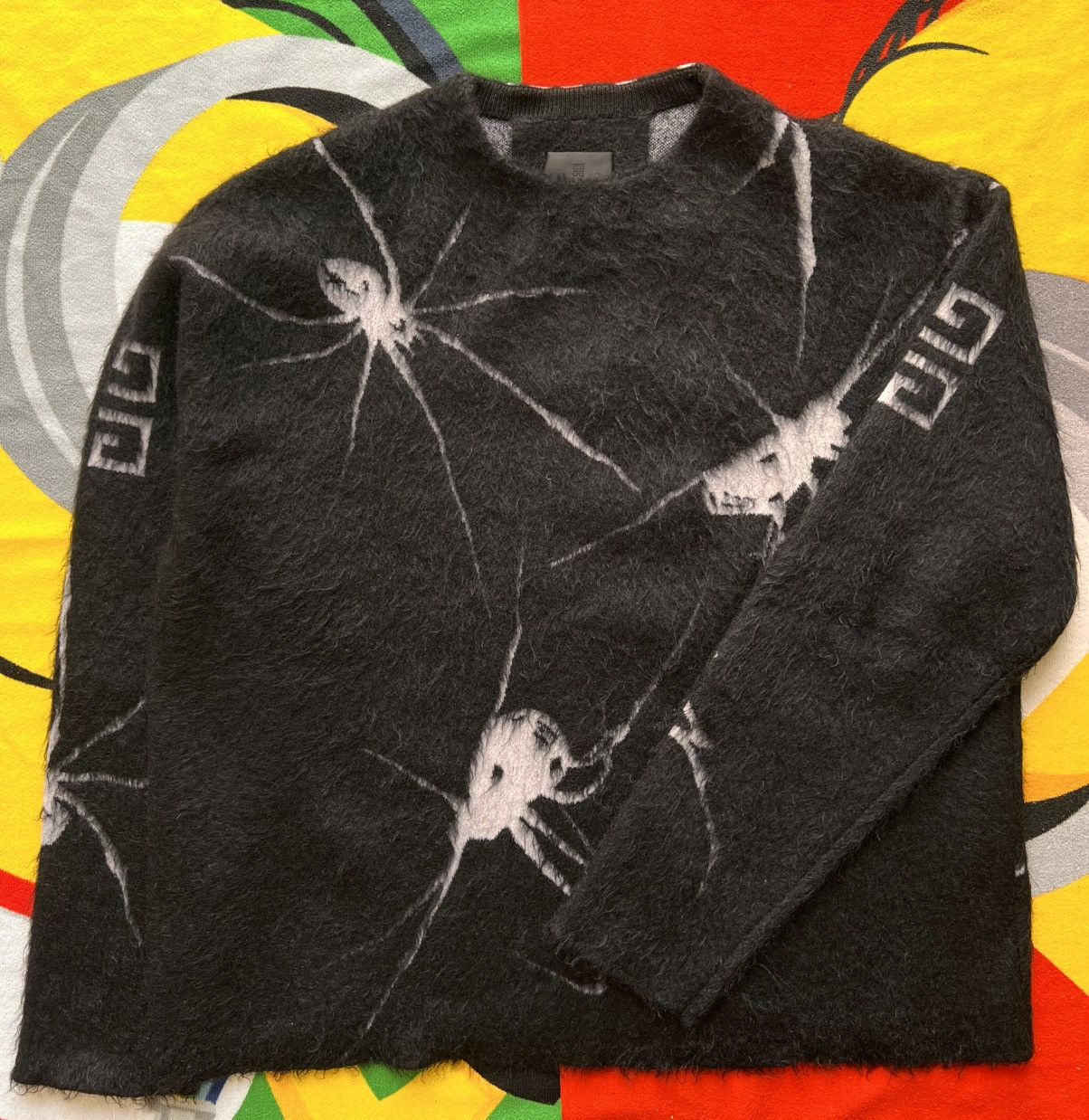 Givenchy Givenchy Spider Web Mohair Sweater Black net wool knitwear Size US L / EU 52-54 / 3 - 6 Thumbnail