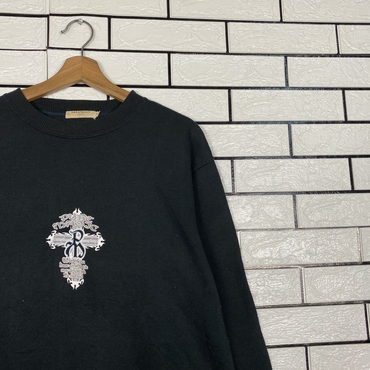 Japanese Brand 📌Vintage Sweatshirt Greetwood Big Logo Cross Design Size US L / EU 52-54 / 3 - 7 Thumbnail