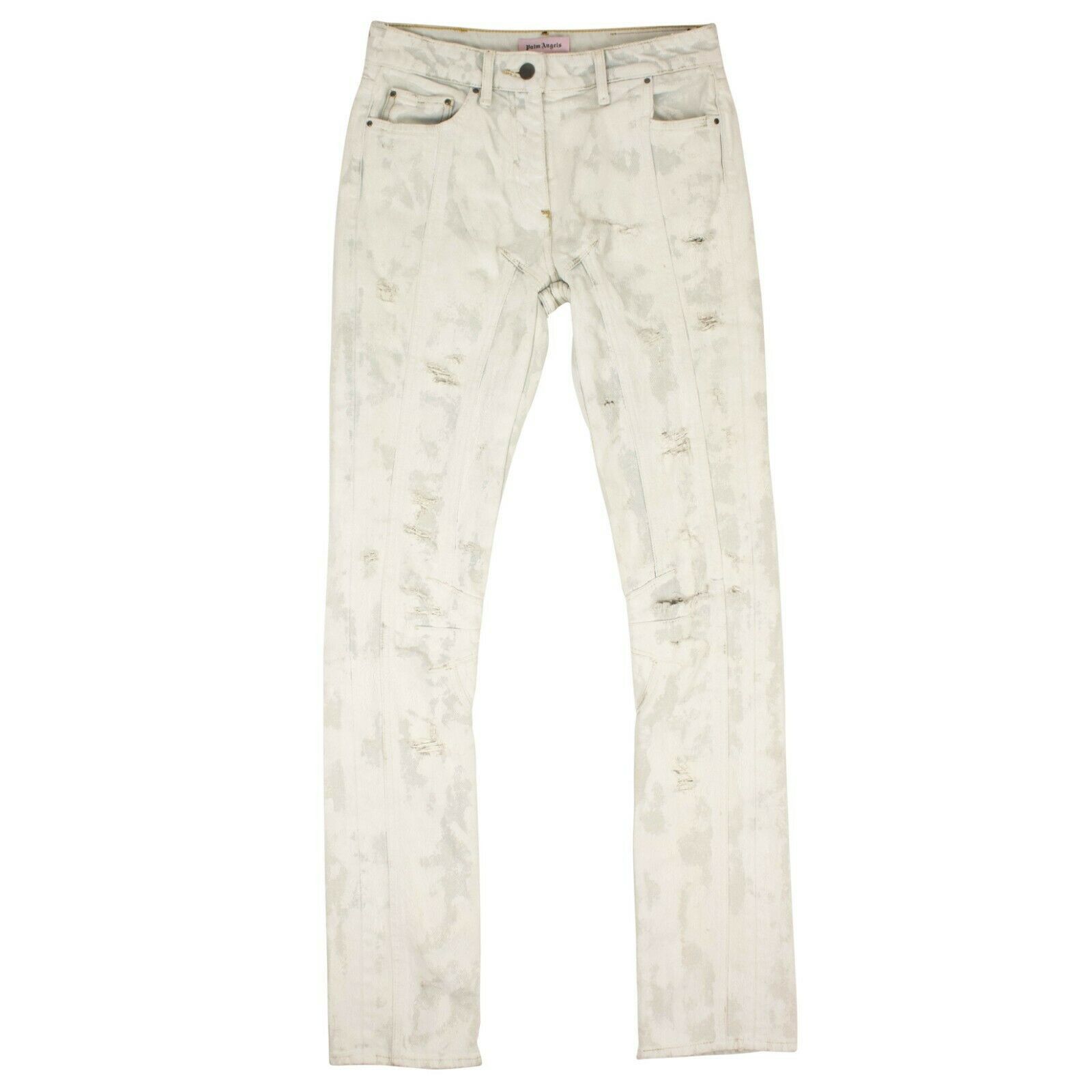 image of Palm Angels Blue/white Tie Dye Distressed Jeans Pants Size 26, Women's