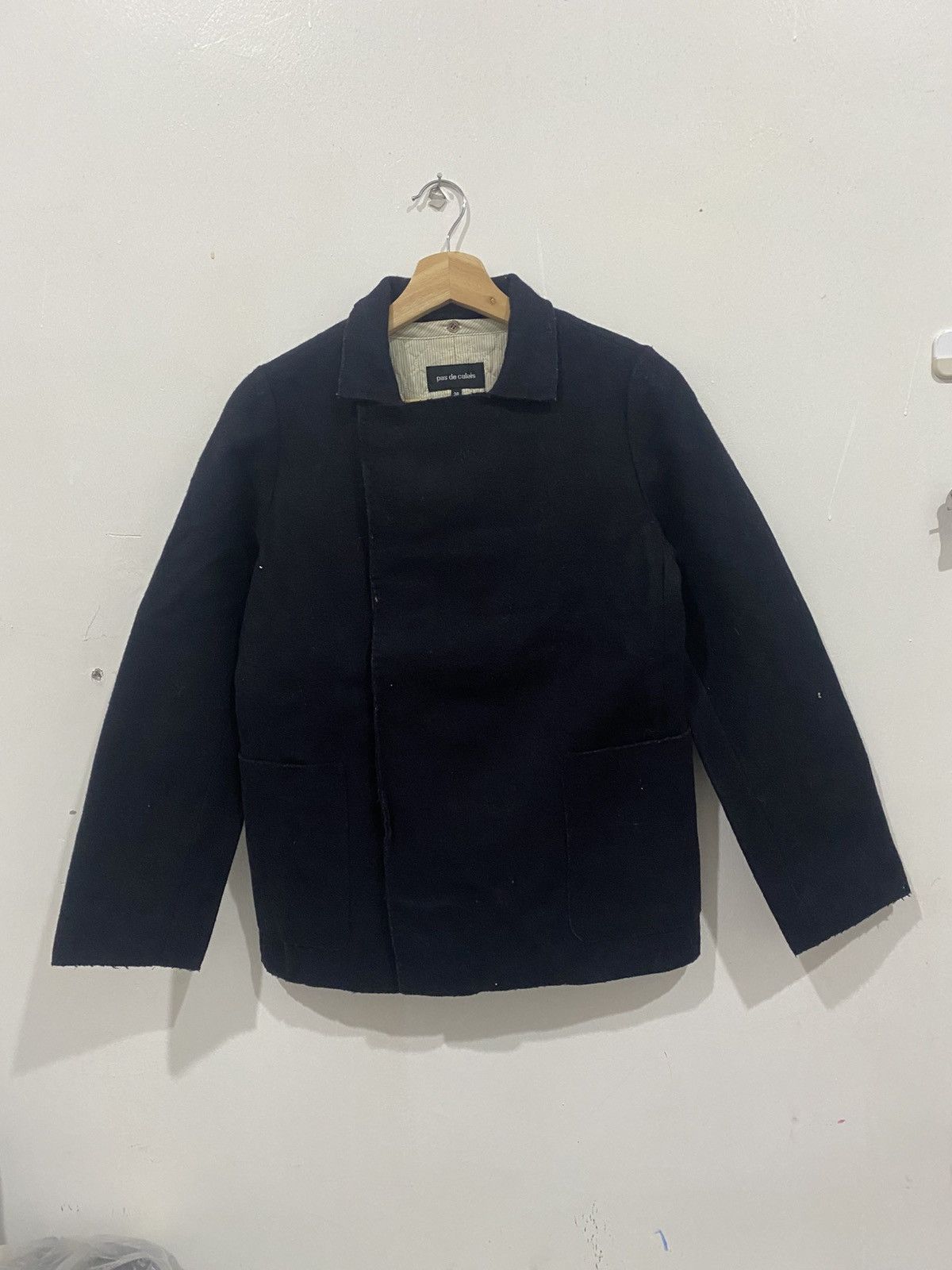 Pas de Calais Pas De Calais Navy Blue Coat Wool Blend Jacket Size US S / EU 44-46 / 1 - 1 Thumbnail
