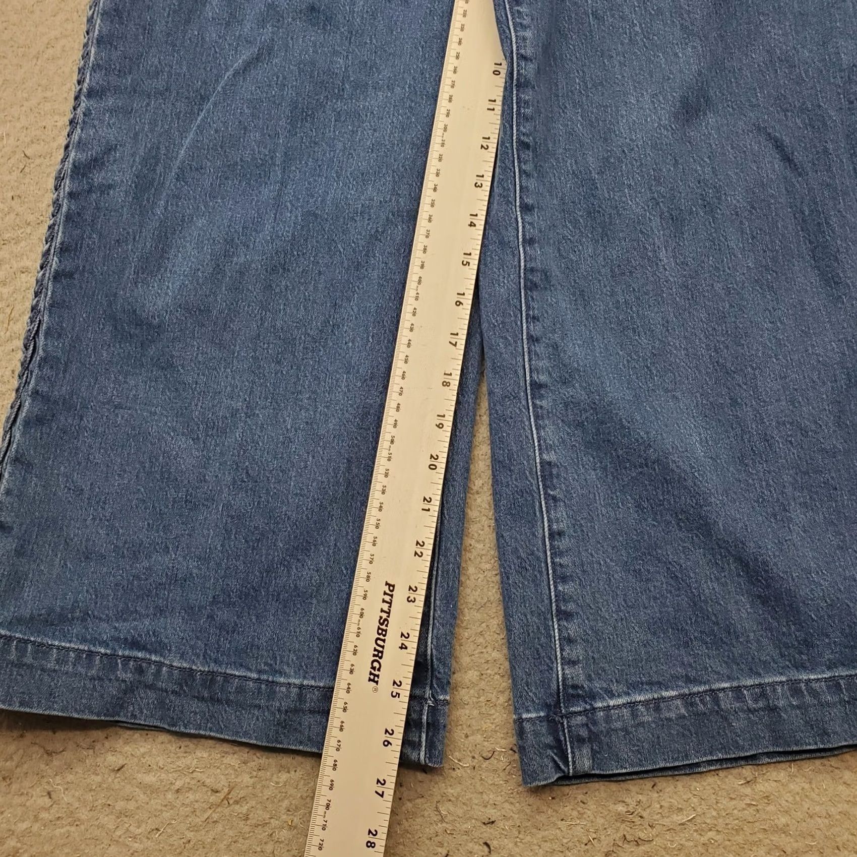 Lands' End Lands' End Jeans Women 14P Blue Denim Medium Wash Grunge Wide Leg Streetwear Shirt Women's 14P Jeans blue Den​im Medium Wash Wide-Leg Streetwear Size 36" / US 14 / IT 50 - 4 Thumbnail