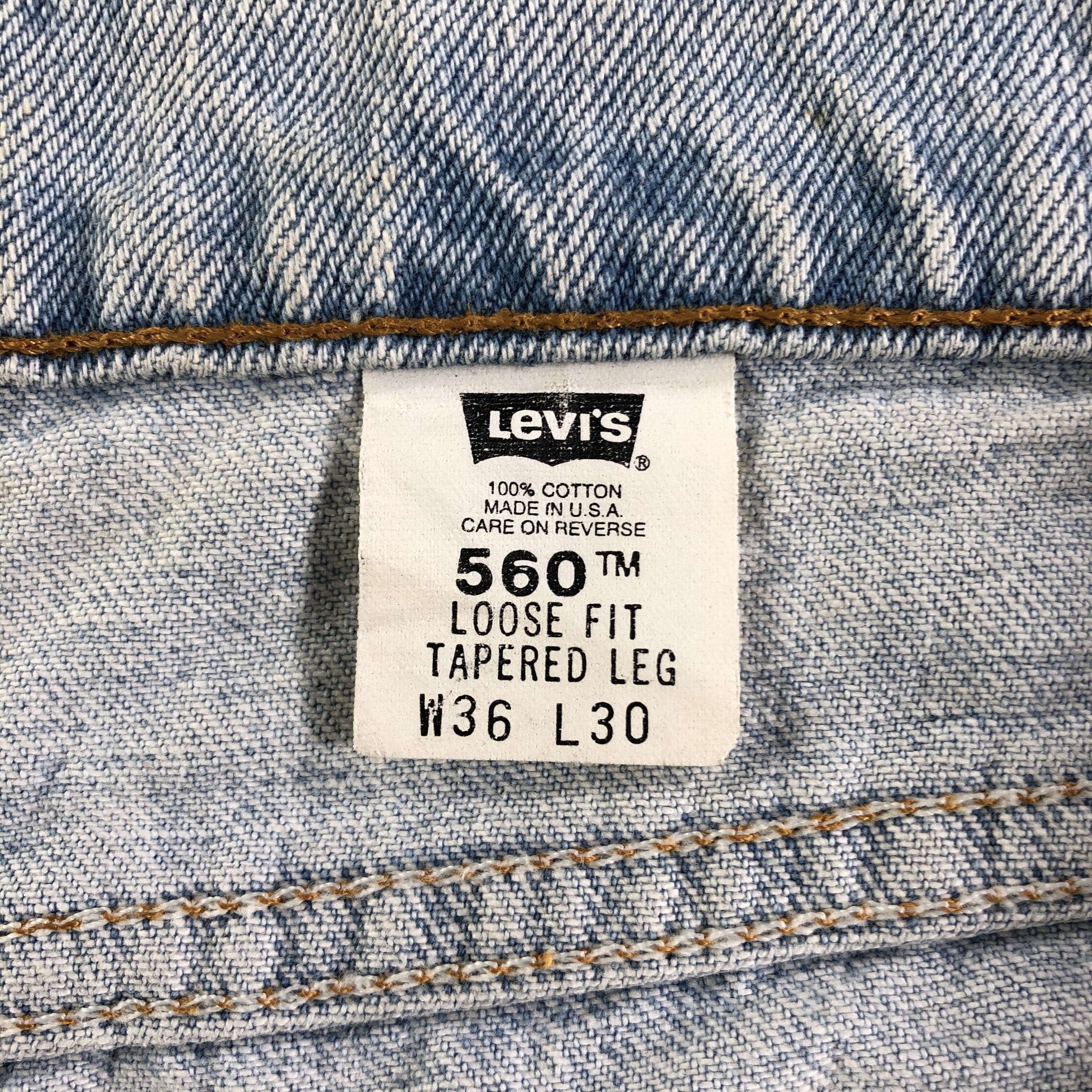 Levi's 90s Vintage Light Wash Levis 560 Jeans-J3138 Size US 35 - 9 Thumbnail