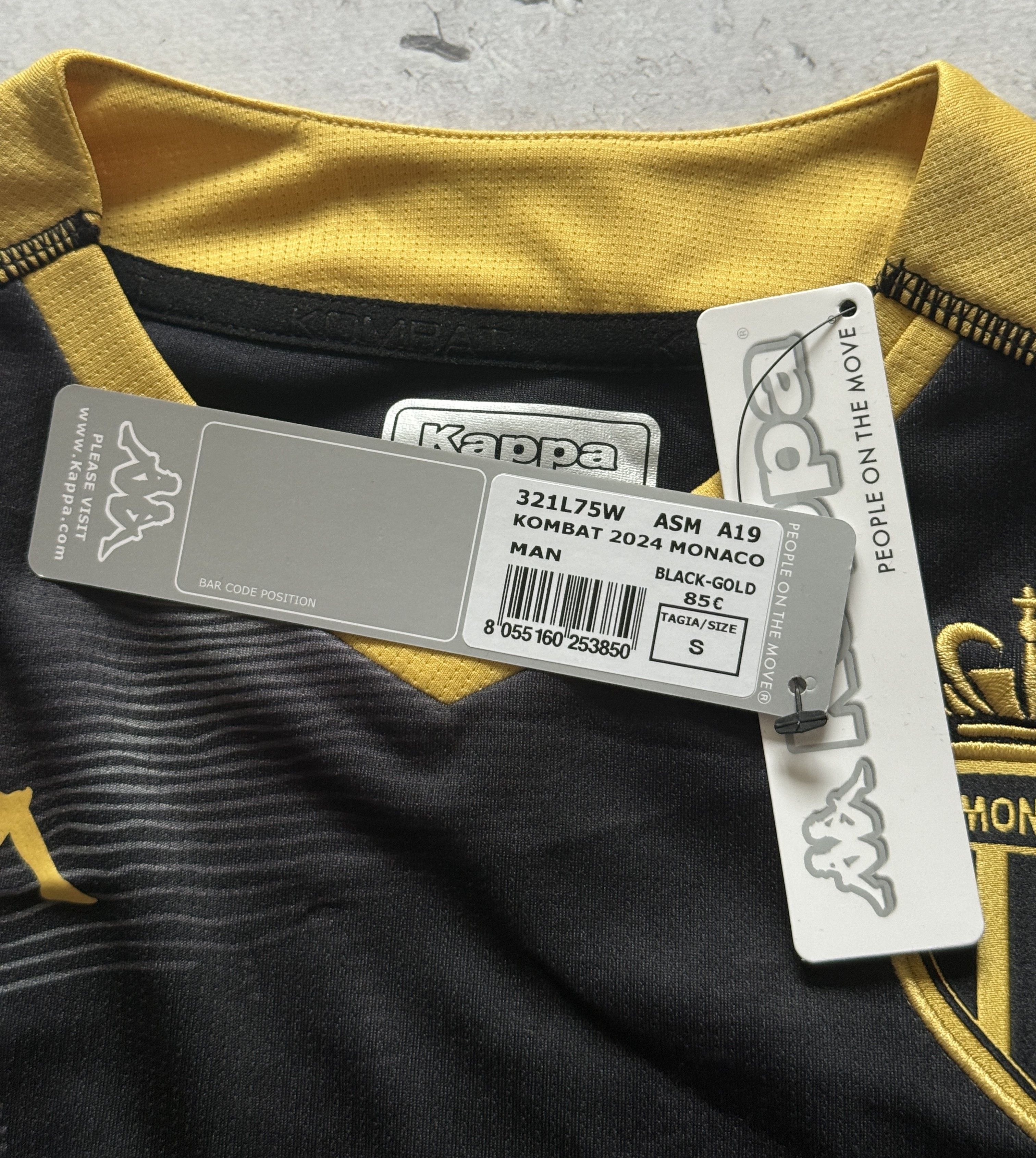 Kappa AS Monaco 2023/2024 Away Jersey Shirt Black Gold Kappa S Size US S / EU 44-46 / 1 - 4 Thumbnail