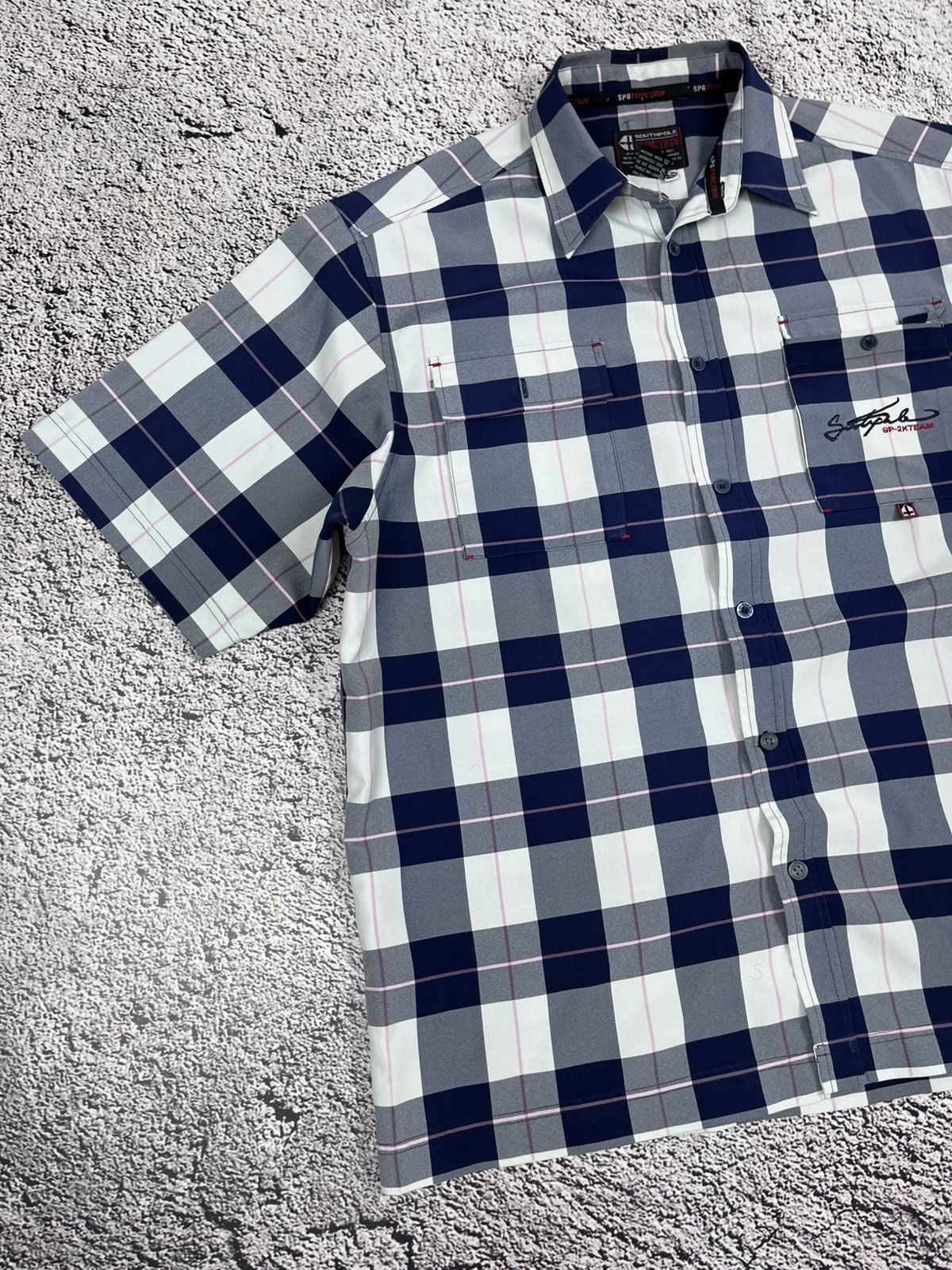 Southpole Vintage Y2K Southpole Short-Sleeve Button Up Check Shirt Size US XL / EU 56 / 4 - 2 Thumbnail