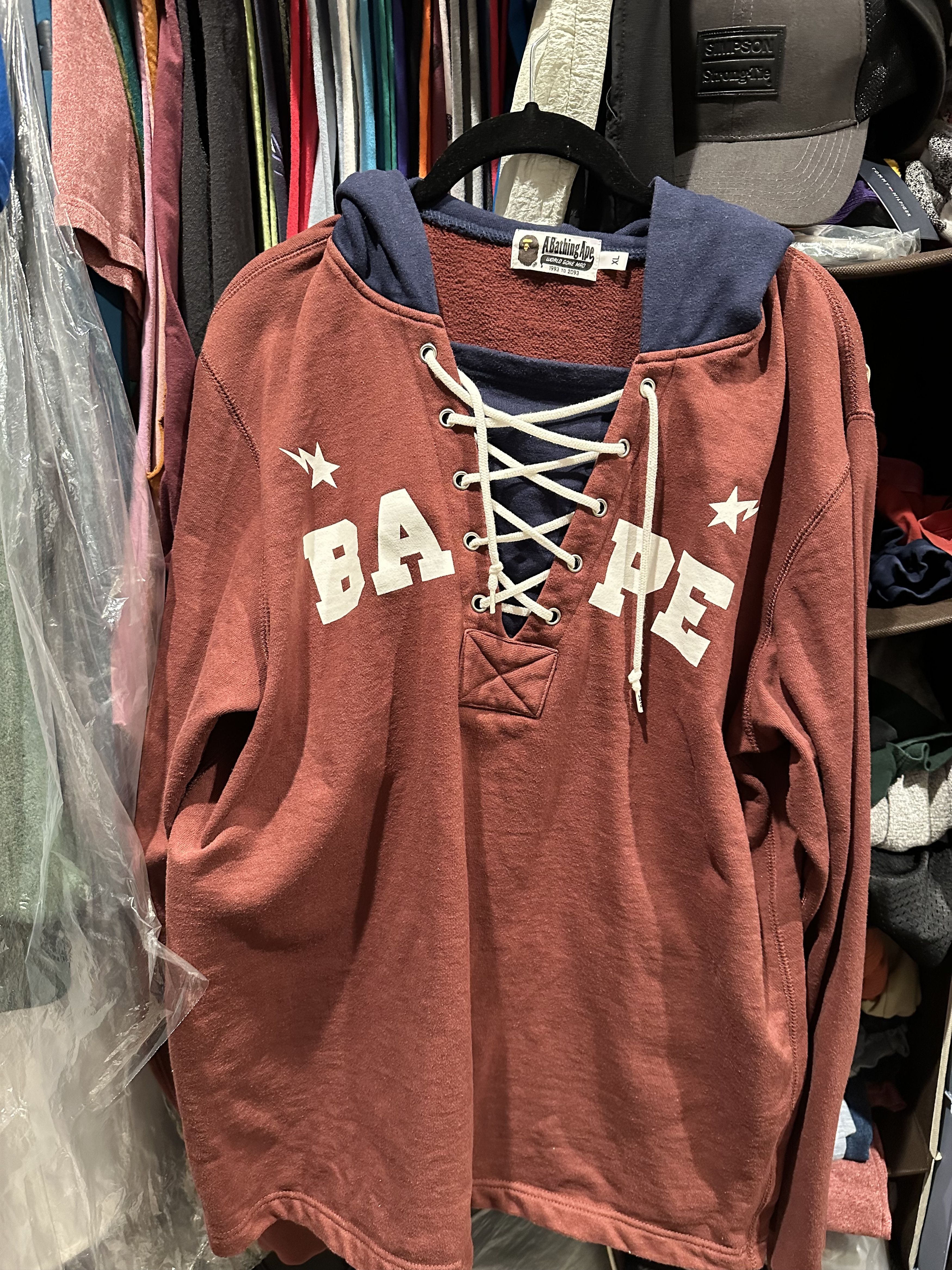 Bape Lace Up Pullover Hoodie Size US XL / EU 56 / 4 - 2 Thumbnail