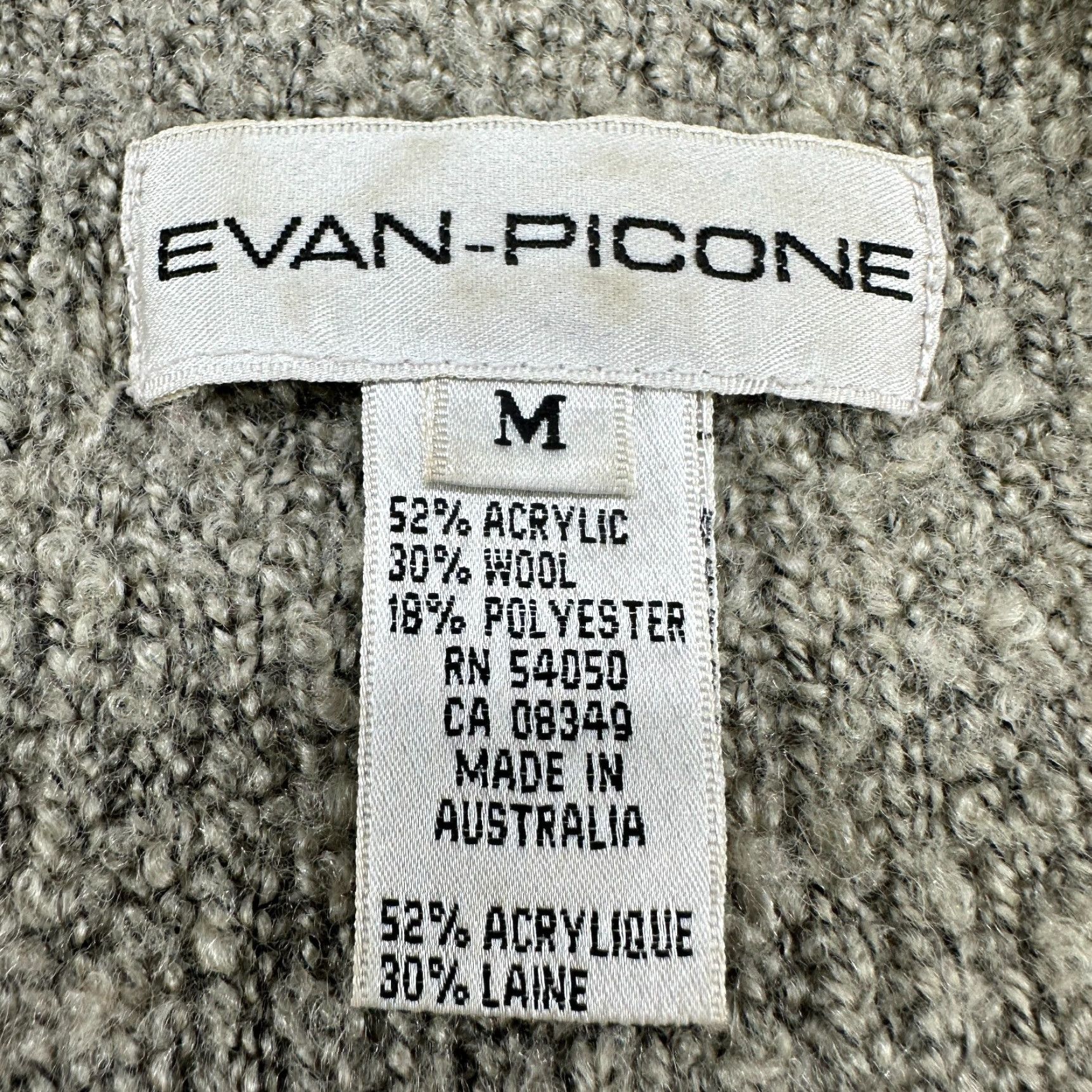 Evan Picone VINTAGE Evan Picone Sweater Womens M Beige Cardigan Full Zip Boiled Wool 90s Size M / US 6-8 / IT 42-44 - 7 Thumbnail