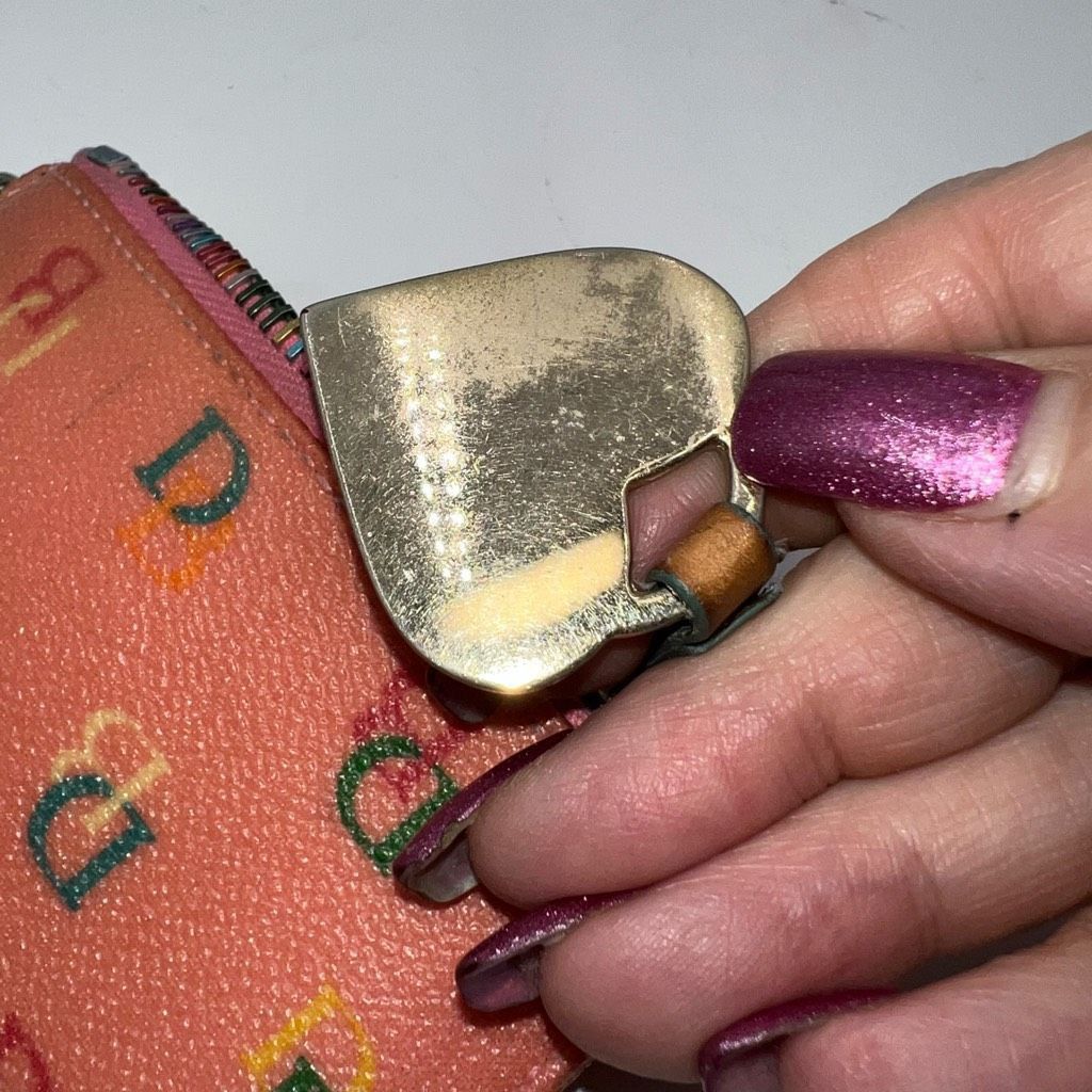 Dooney & Bourke Dooney & Bourke Y2K Rainbow Zipper Pink Heart Signature Coin Pouch Size ONE SIZE - 10 Thumbnail
