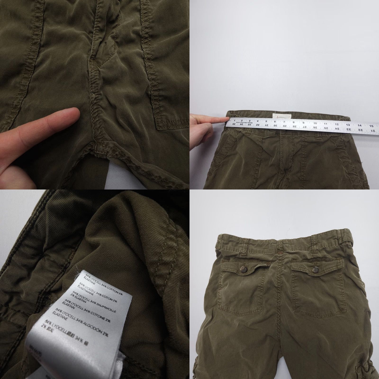 Anthropologie Anthropologie Cargo Jogger Pants Womens 26 Green Army Travel Stretch Regular Twill Front Button Baggy? Size 26" / US 2 / IT 38 - 8 Thumbnail
