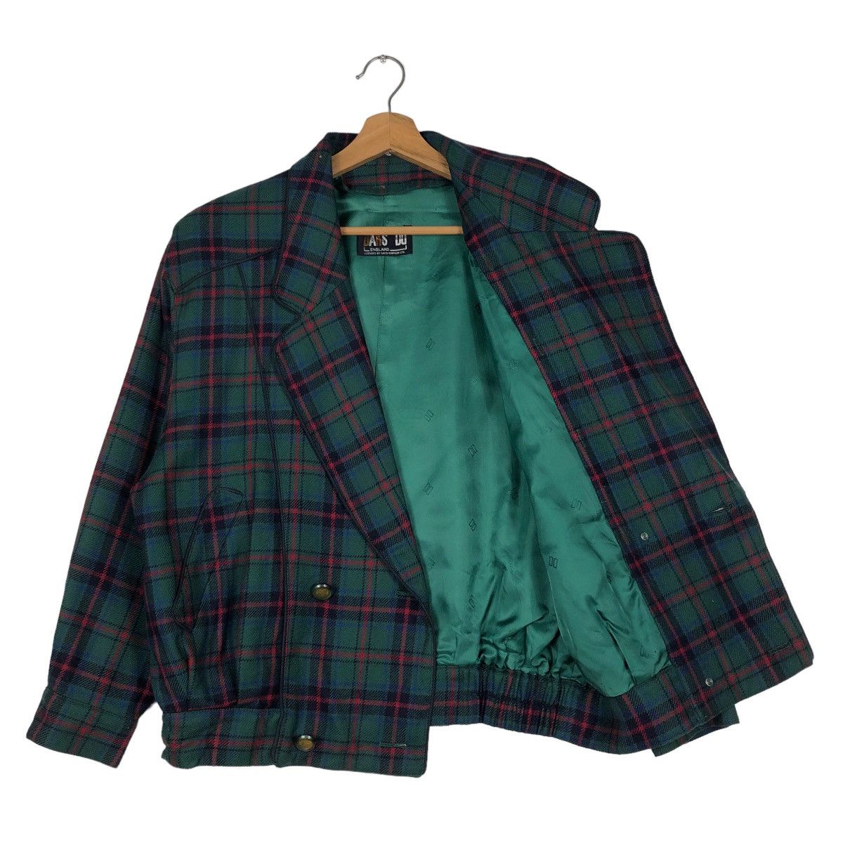 Japanese Brand 🔥Double Breast Wool Bomber Jacket Daks London Tartan Design Size US L / EU 52-54 / 3 - 11 Thumbnail
