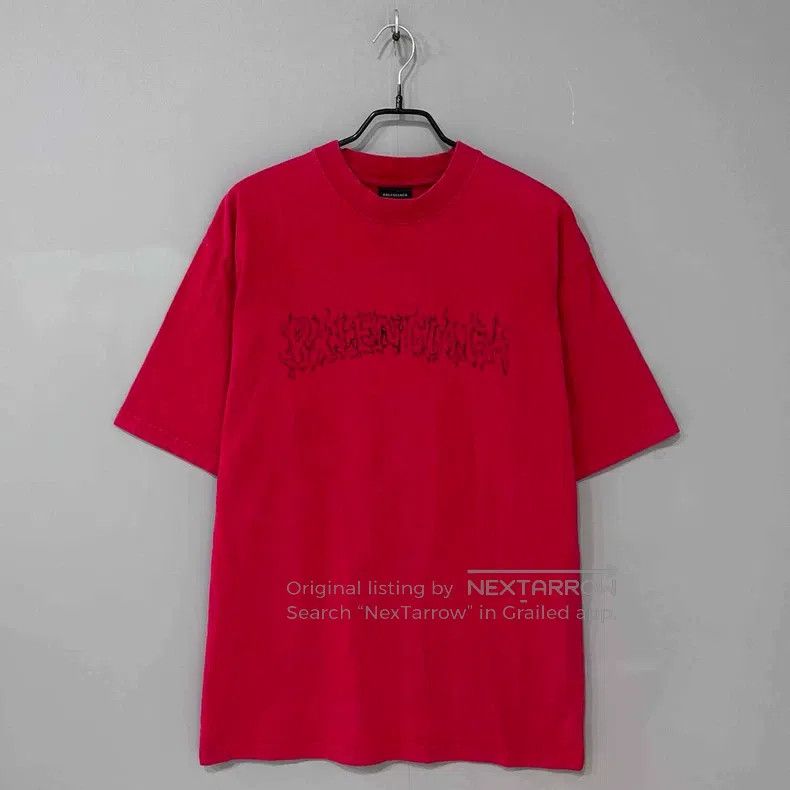 Balenciaga Balenciaga Red flame burst crack short sleeve Size US XS / EU 42 / 0 - 1 Thumbnail