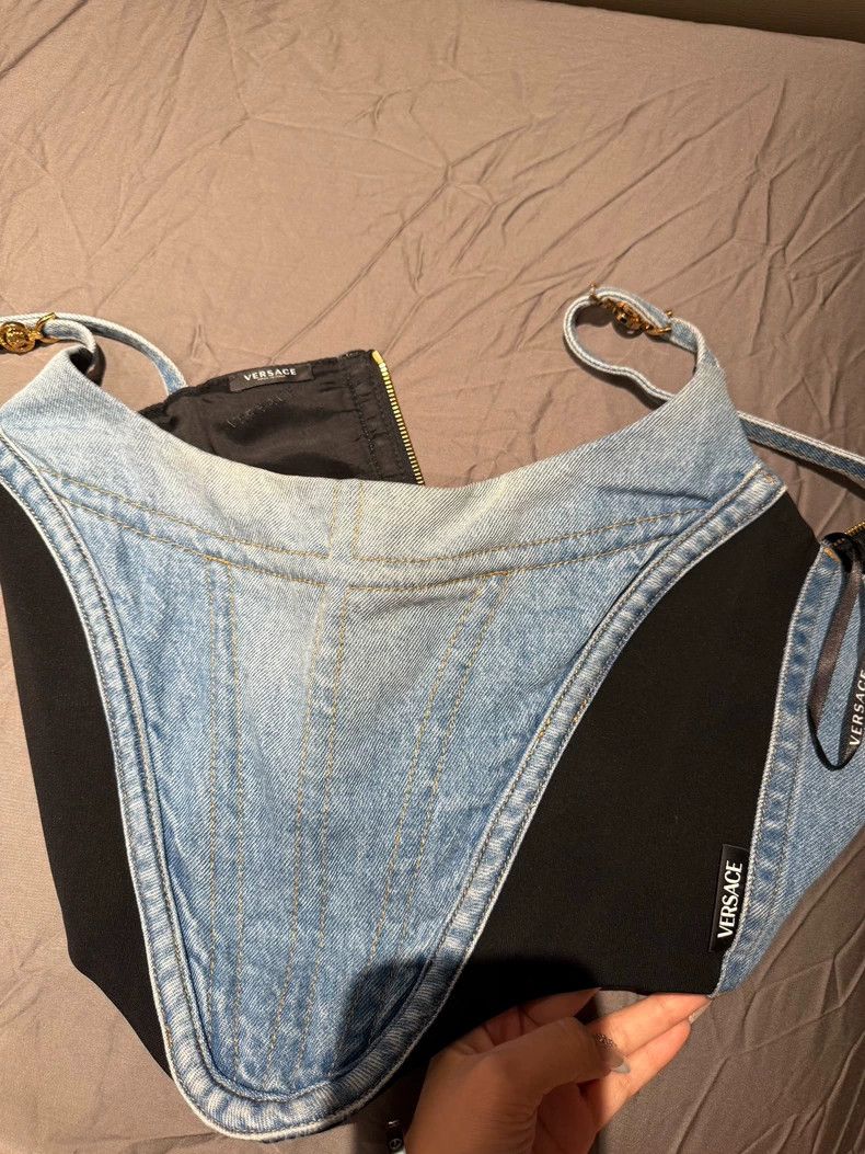Versace Versace Fishbone denim vest Size M / US 6-8 / IT 42-44 - 1 Thumbnail