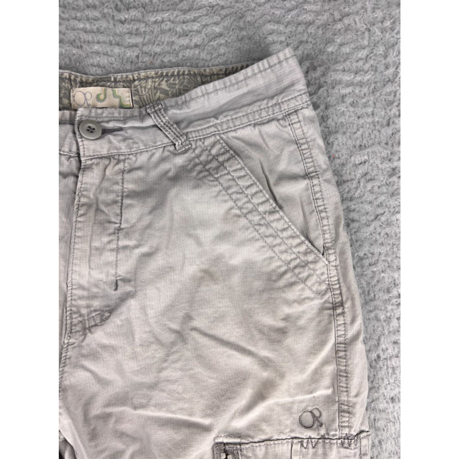 Ocean Pacific Ocean Pacific Womens Shorts Cargo Denim Gray 16 Adult Waist 29 Inseam 10 Mid Rise Pockets Beach Surf Aloha Size 29" - 3 Thumbnail