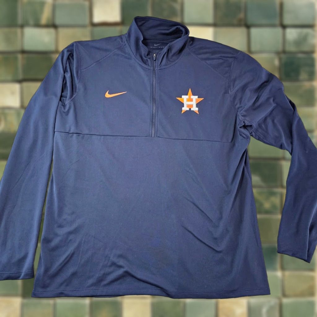 Nike Nike Houston Astros 1/4 Zip Training Shirt Jacket Mens XL Blue MLB Dri-FIT Baseball Activewear Casual Sports Shirt Size US XL / EU 56 / 4 - 1 Thumbnail