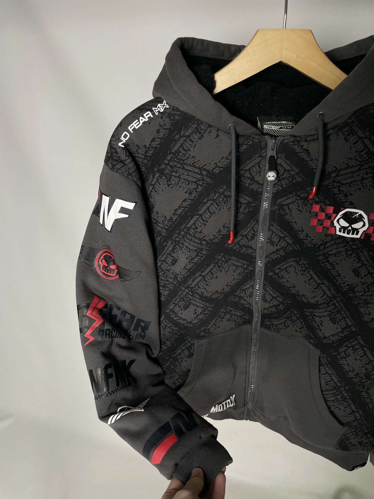 No Fear No Fear 💀 Fur Zip-up Motocycle Racing Hoodie Hooded Jacket Size US M / EU 48-50 / 2 - 7 Thumbnail