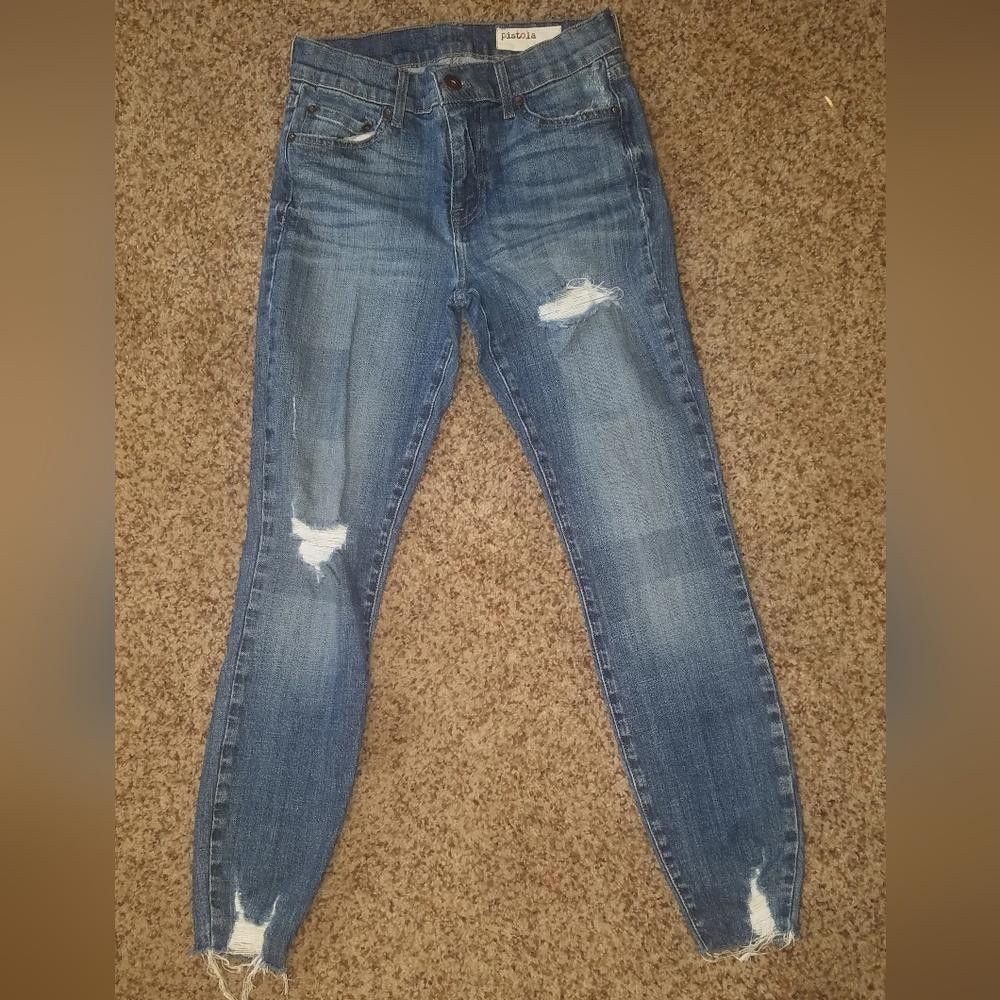 Designer Pistola Distressed Jean's Size 27 Size 27" / US 4 / IT 40 - 2 Thumbnail