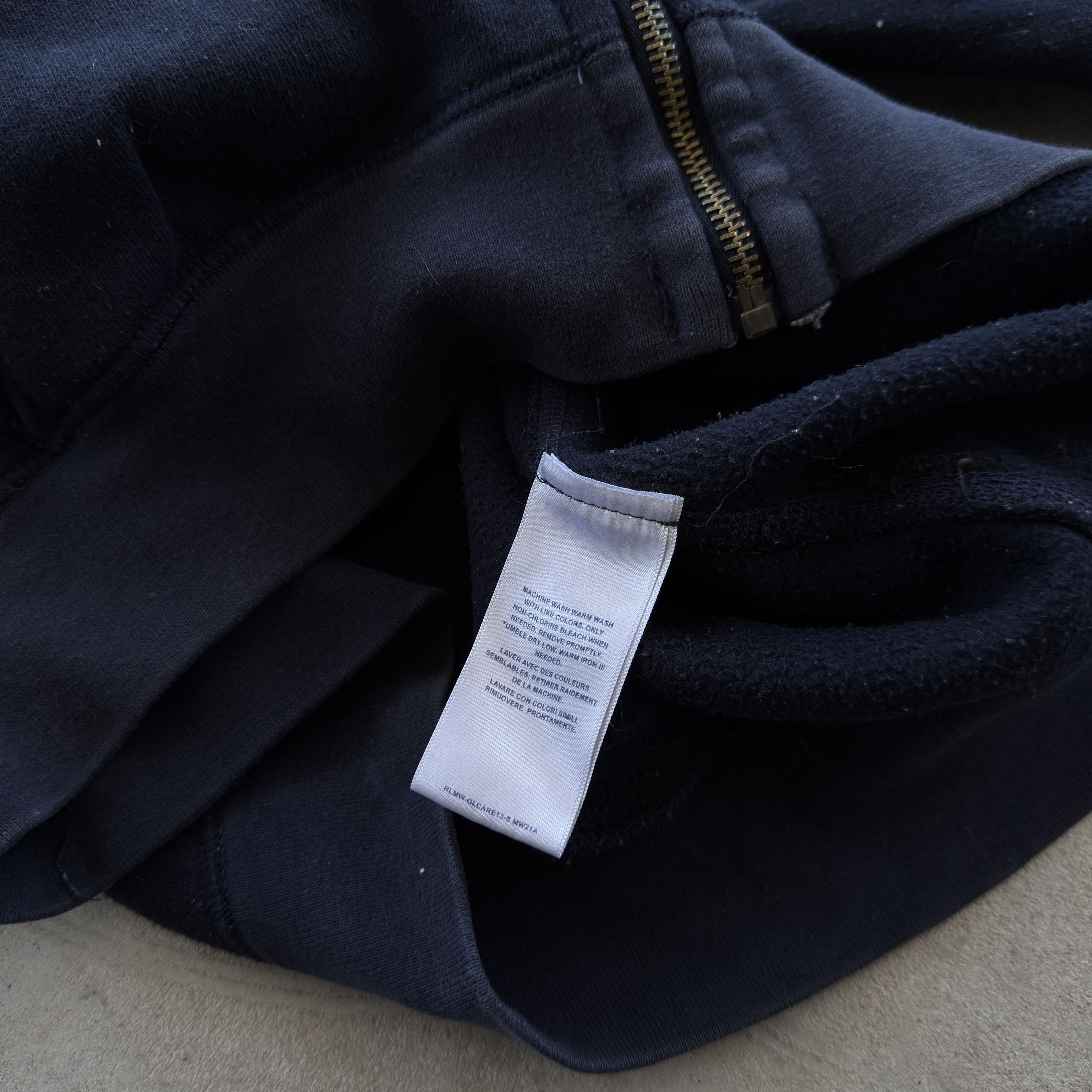 Polo Ralph Lauren Polo Ralph Lauren Waffle Lined Navy Zip Up Hoodie Size L Size US L / EU 52-54 / 3 - 6 Thumbnail