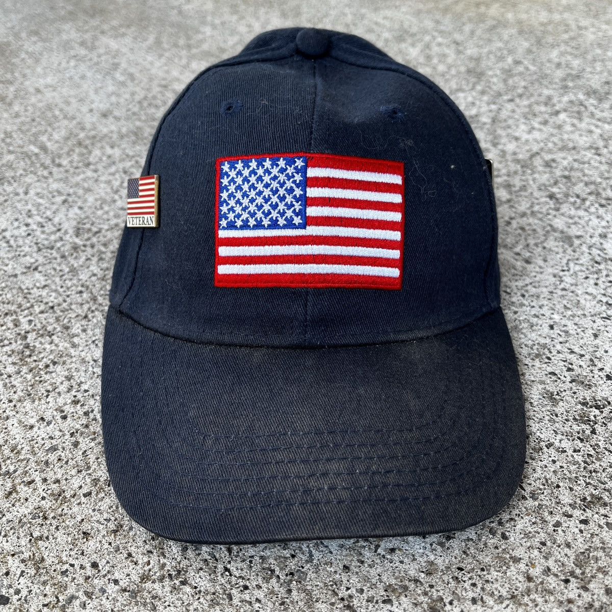 Vintage Vintage USA American Flag Baseball Hat Sun Fade Size ONE SIZE - 1 Thumbnail