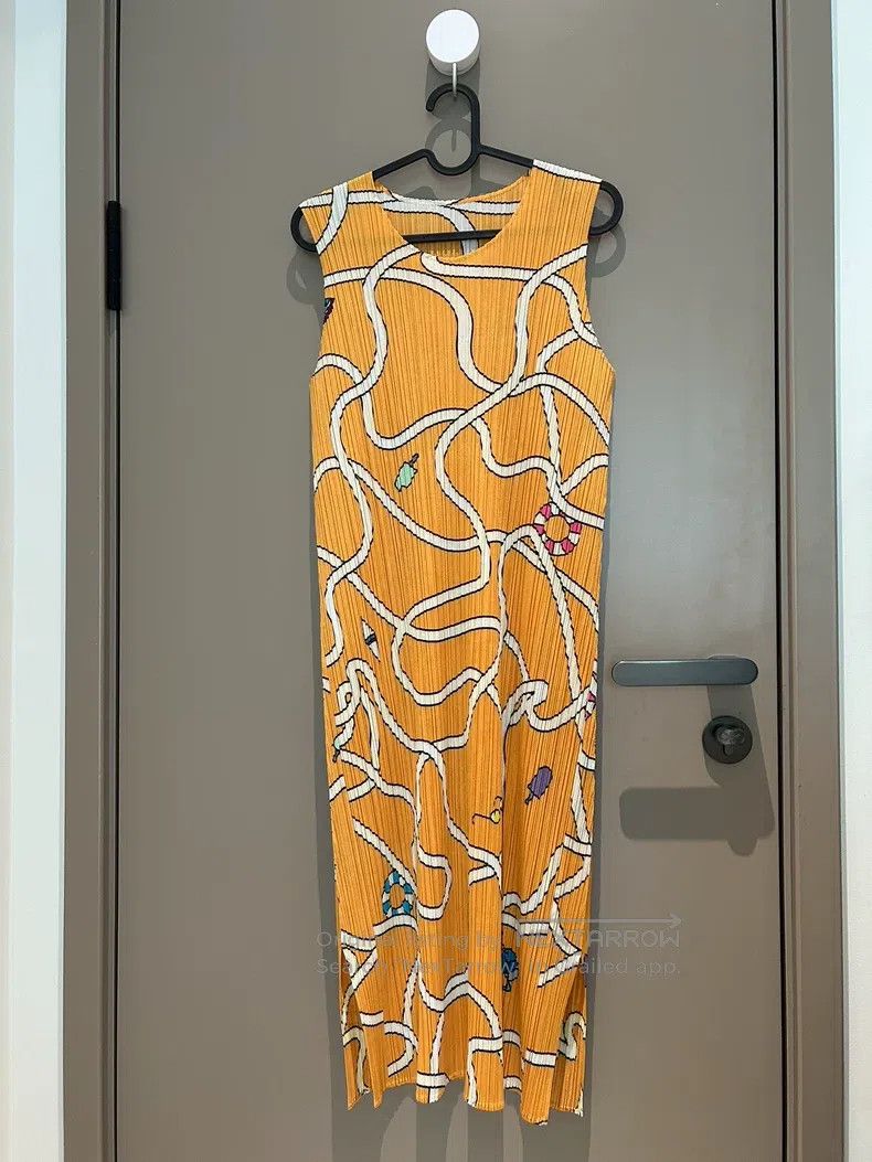 Issey Miyake Yellow Wave Dress