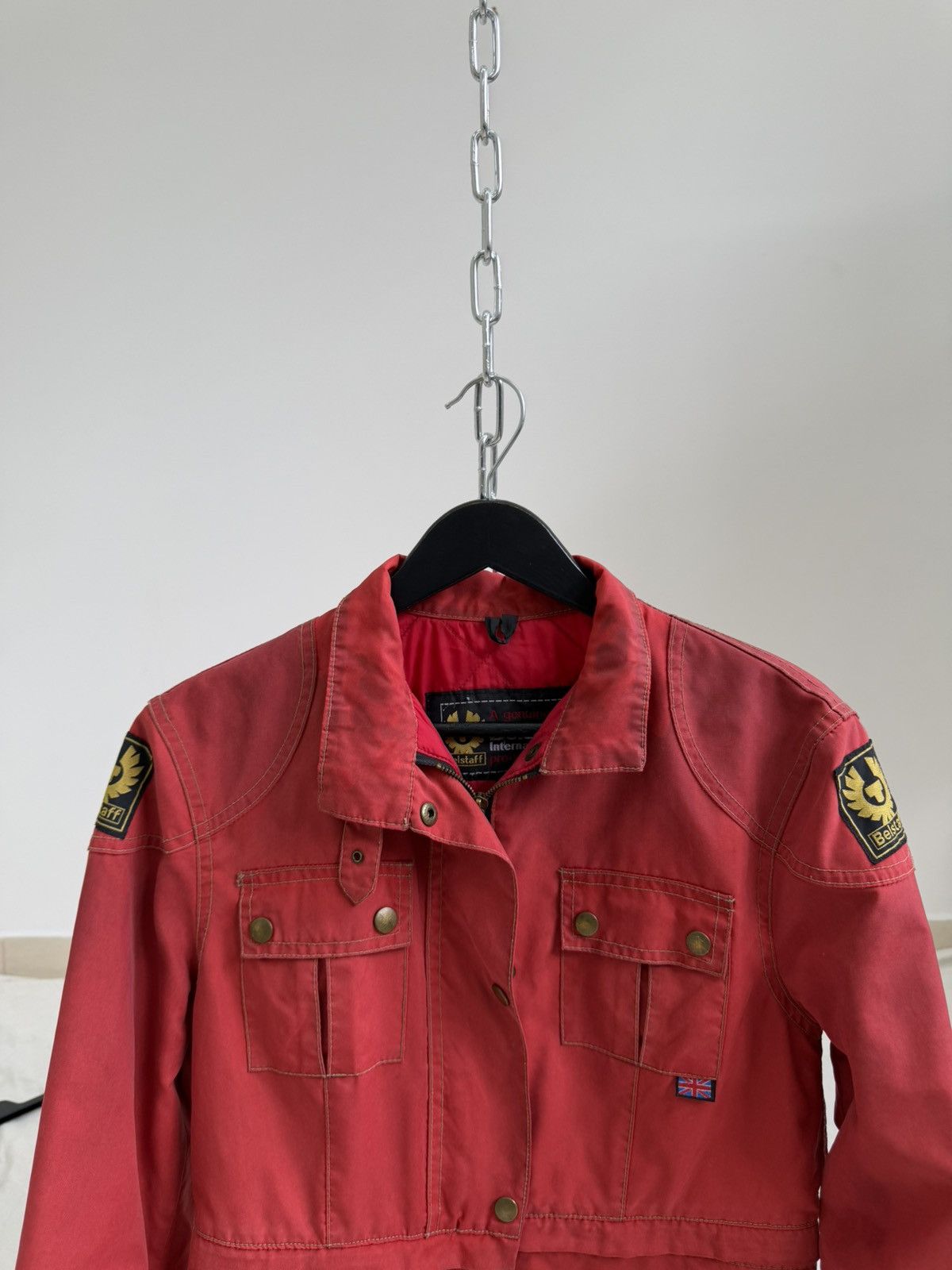 Belstaff Belstaff Wax Womens Red Gangster Biker Motorcycle Jacket Size S / US 4 / IT 40 - 4 Thumbnail