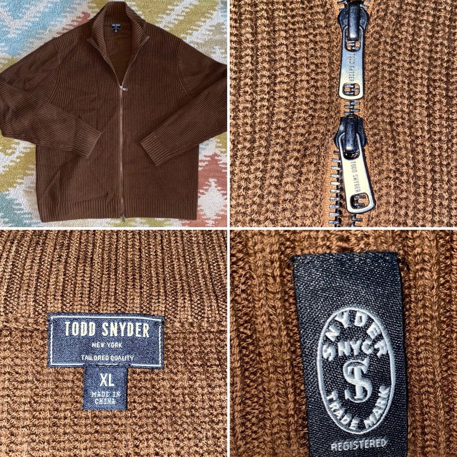 Todd Snyder TODD SNYDER $299 Cardigan Full Zip Brown Merino Sweater XL Size US XL / EU 56 / 4 - 1 Thumbnail