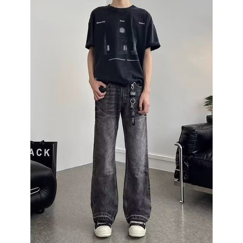 Japanese Brand Retro loose washed micro flared jeans Size US 32 / EU 48 - 3 Thumbnail