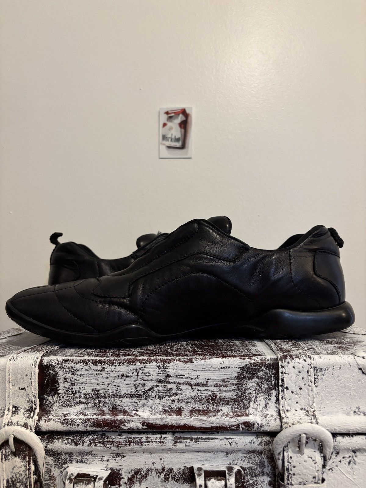 Prada Prada s/s2000 Square Toe Leather Luxury Trainers (damaged) Size US 12 / EU 45 - 6 Thumbnail
