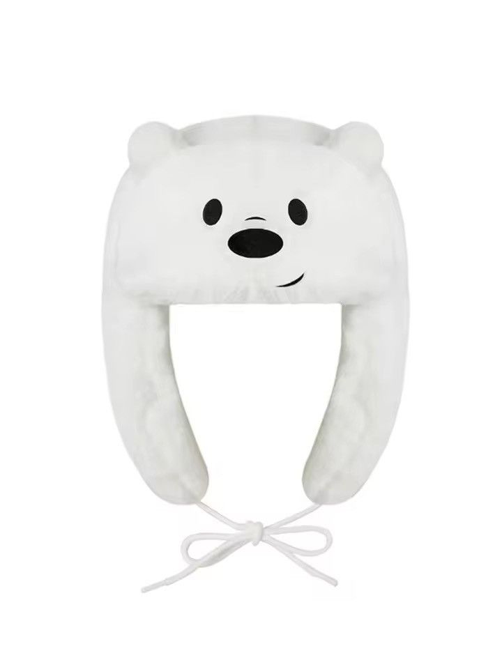 Other Warm Ushanka Hat White bear Size ONE SIZE - 1 Thumbnail