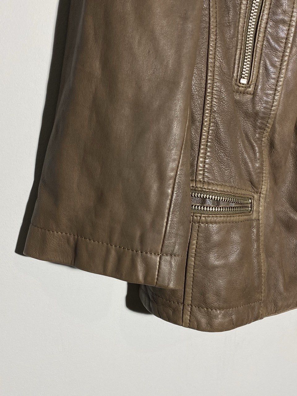 Allsaints All Saints Cropped Biker Leather Jacket Brown Size S / US 4 / IT 40 - 5 Thumbnail