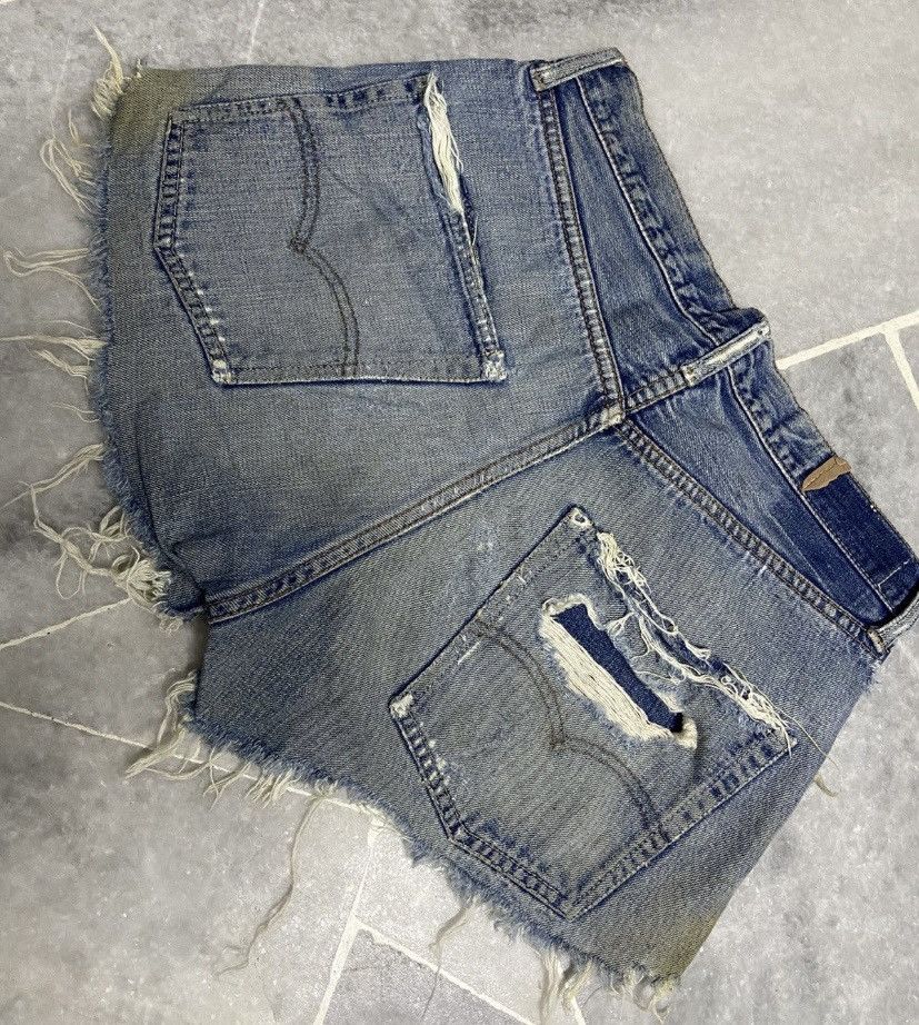 Levi's Vintage 70s Levis 501 Selvedge Jeans Shorts Distressed Size US 30 / EU 46 - 5 Thumbnail
