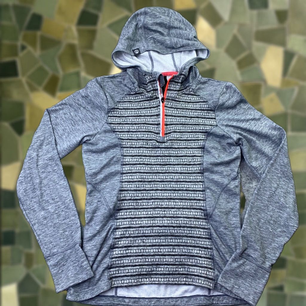 Vintage MONDETTA Womens Pullover M Gray 1/4 Zip Hooded Wool Blend Athletic Fitted Sweatshirt Size M / US 6-8 / IT 42-44 - 1 Thumbnail
