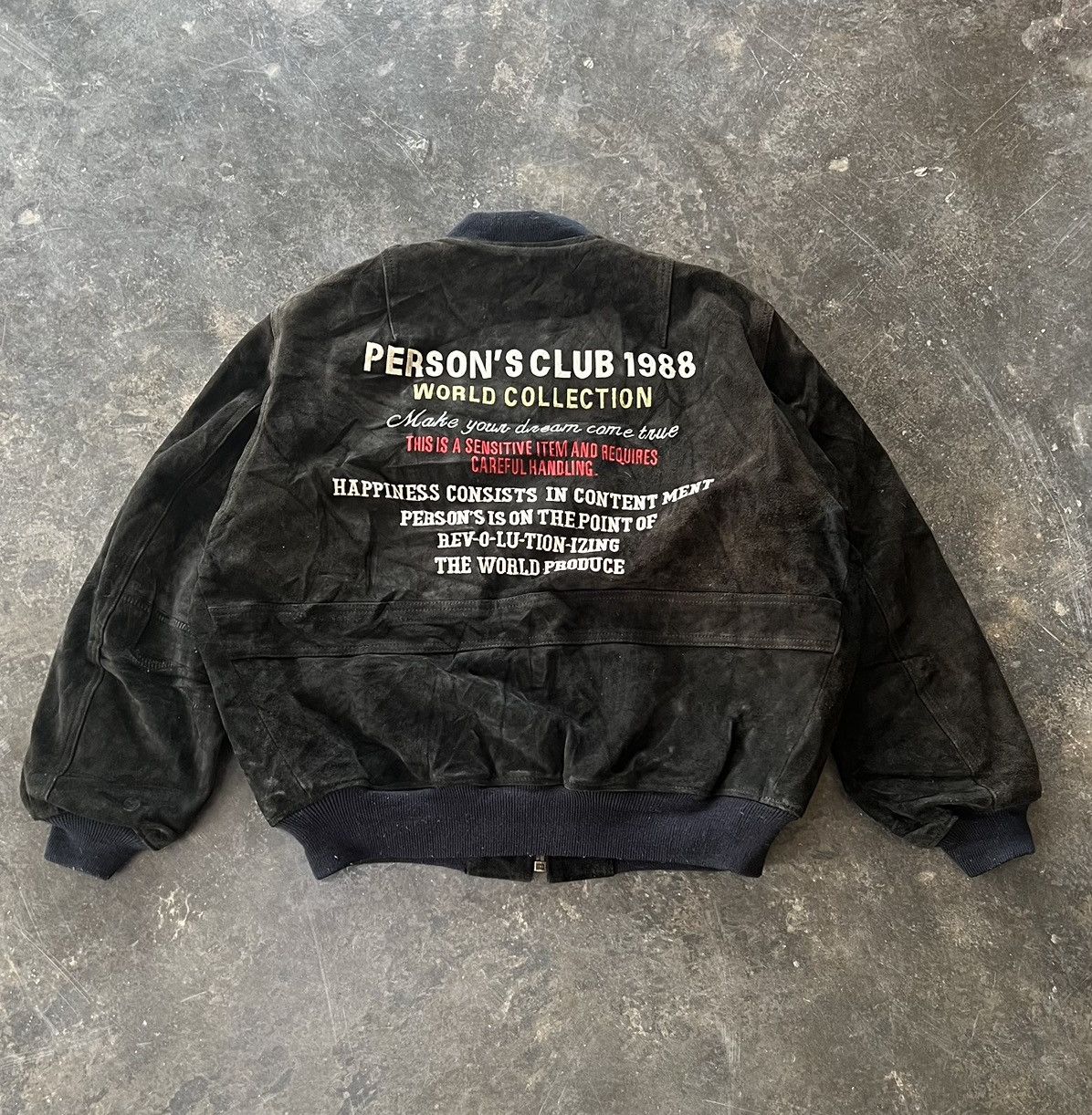 PERSON'S Vintage Person's Leather Bomber jacket Size US XXL / EU 58 / 5 - 2 Thumbnail