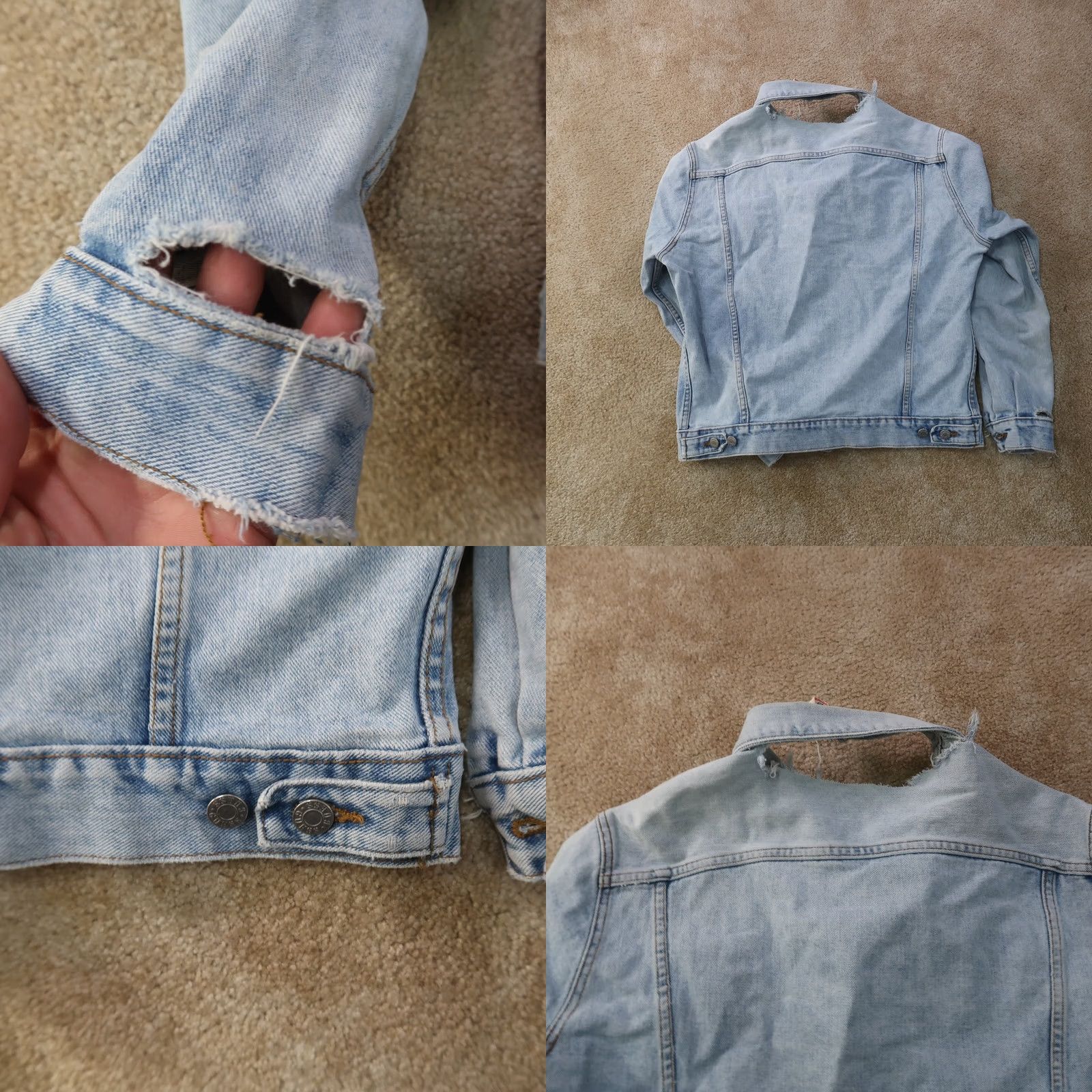 Guess VINTAGE GUESS Denim Jacket Mens Large Blue Denim Long Sleeve Made in USA Jacket Solid Mid-Length Trucker Button Pockets Embroidered Logo Live in USA Size US L / EU 52-54 / 3 - 9 Thumbnail