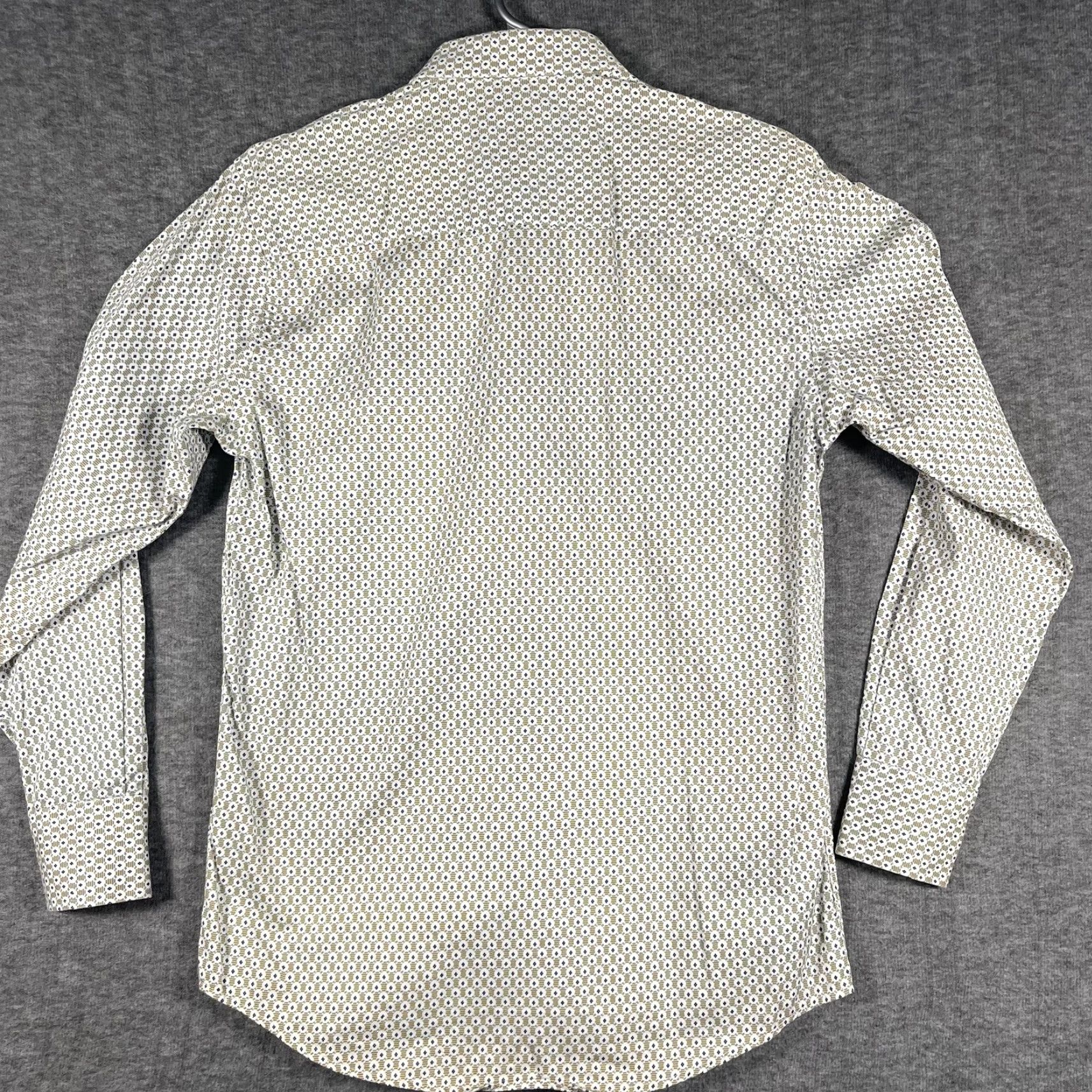 Vintage Cesari Shirt Mens Small White Green Blue Geometric Print Long Sleeve Button Up Size US S / EU 44-46 / 1 - 3 Thumbnail