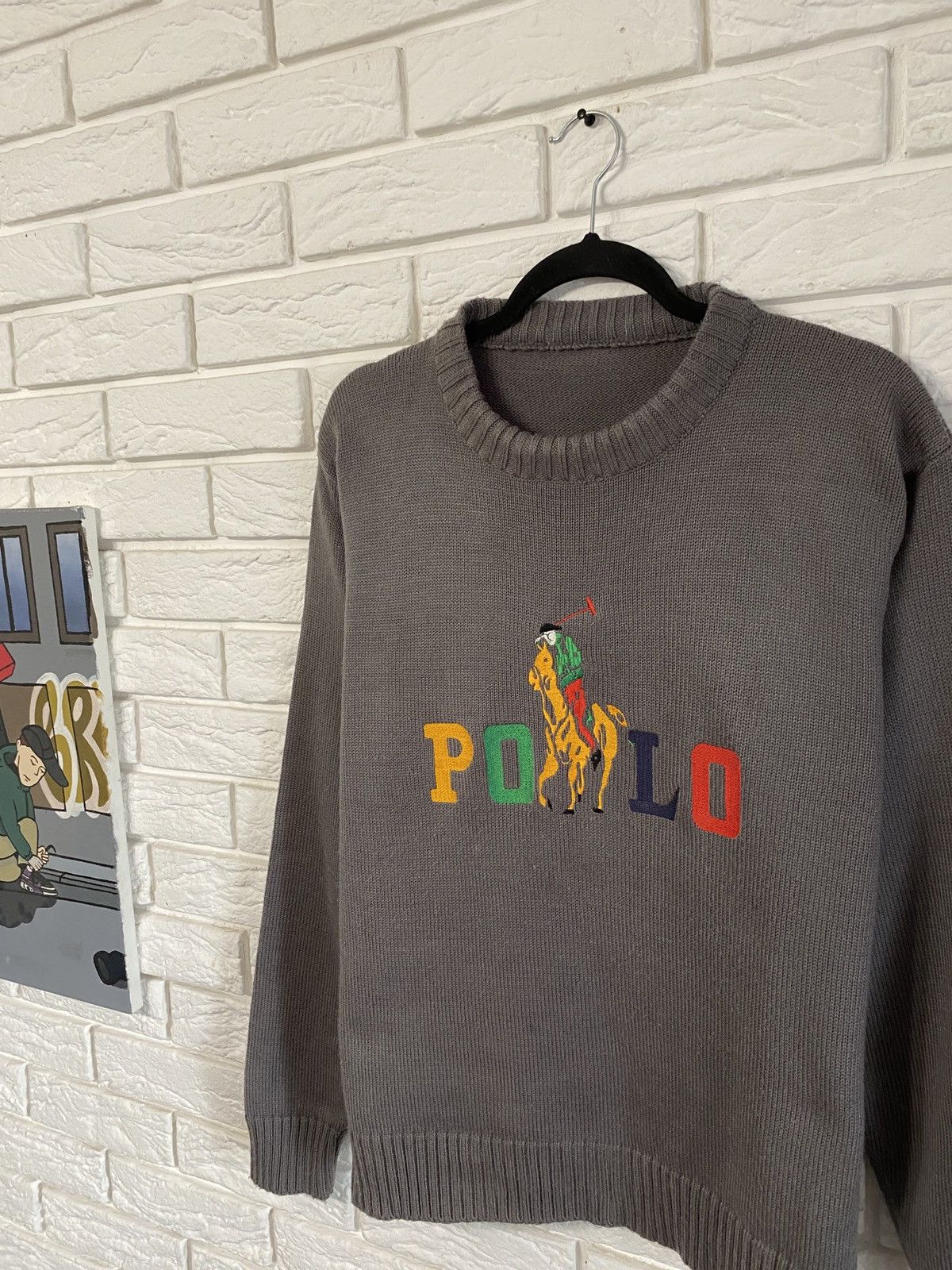 Polo Ralph Lauren × Ralph Lauren × Vintage Ralph Lauren 90’s vintage sweater big logo Size US L / EU 52-54 / 3 - 2 Thumbnail