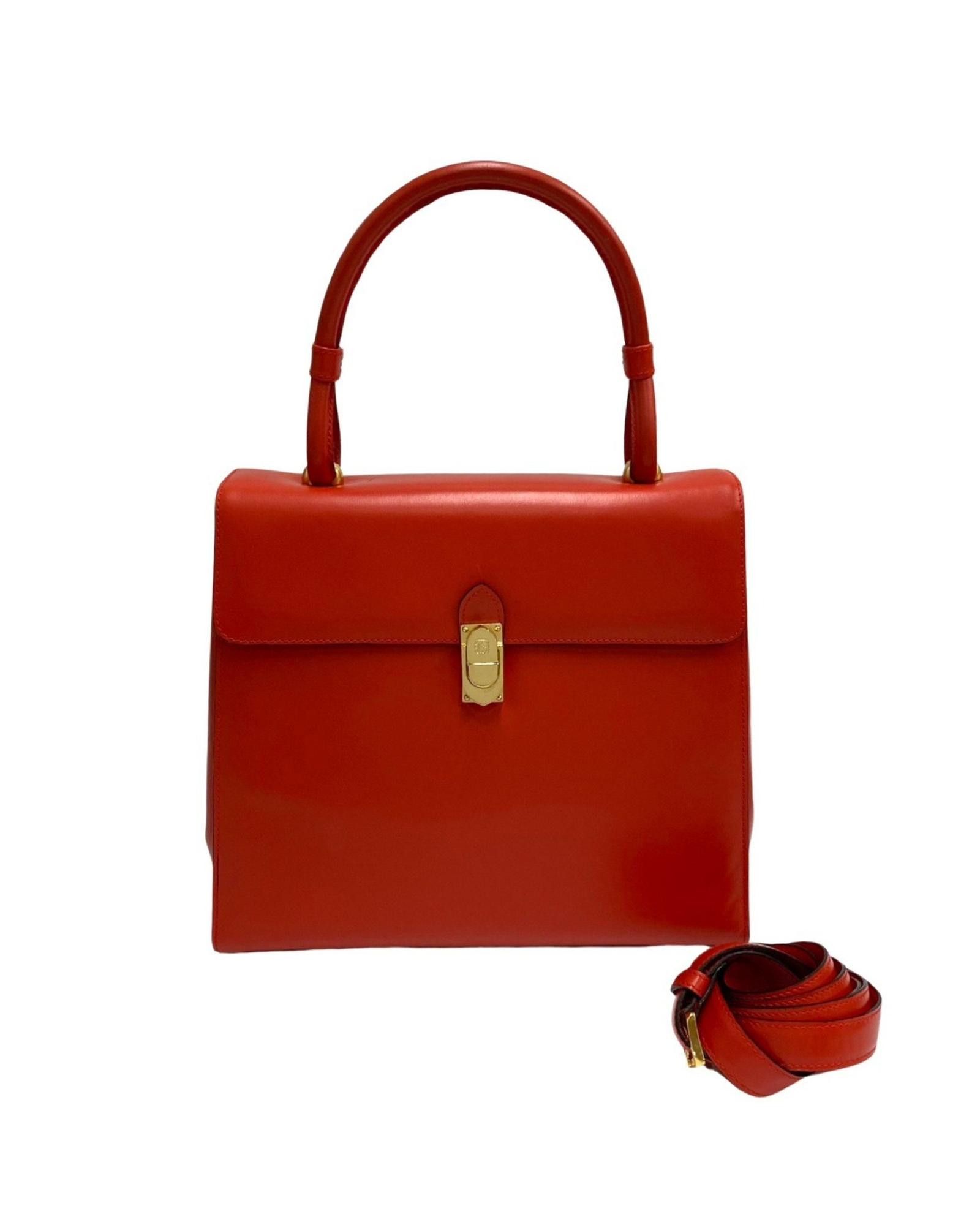 image of Loewe Red Leather Handbag With Shoulder Strap, Women's