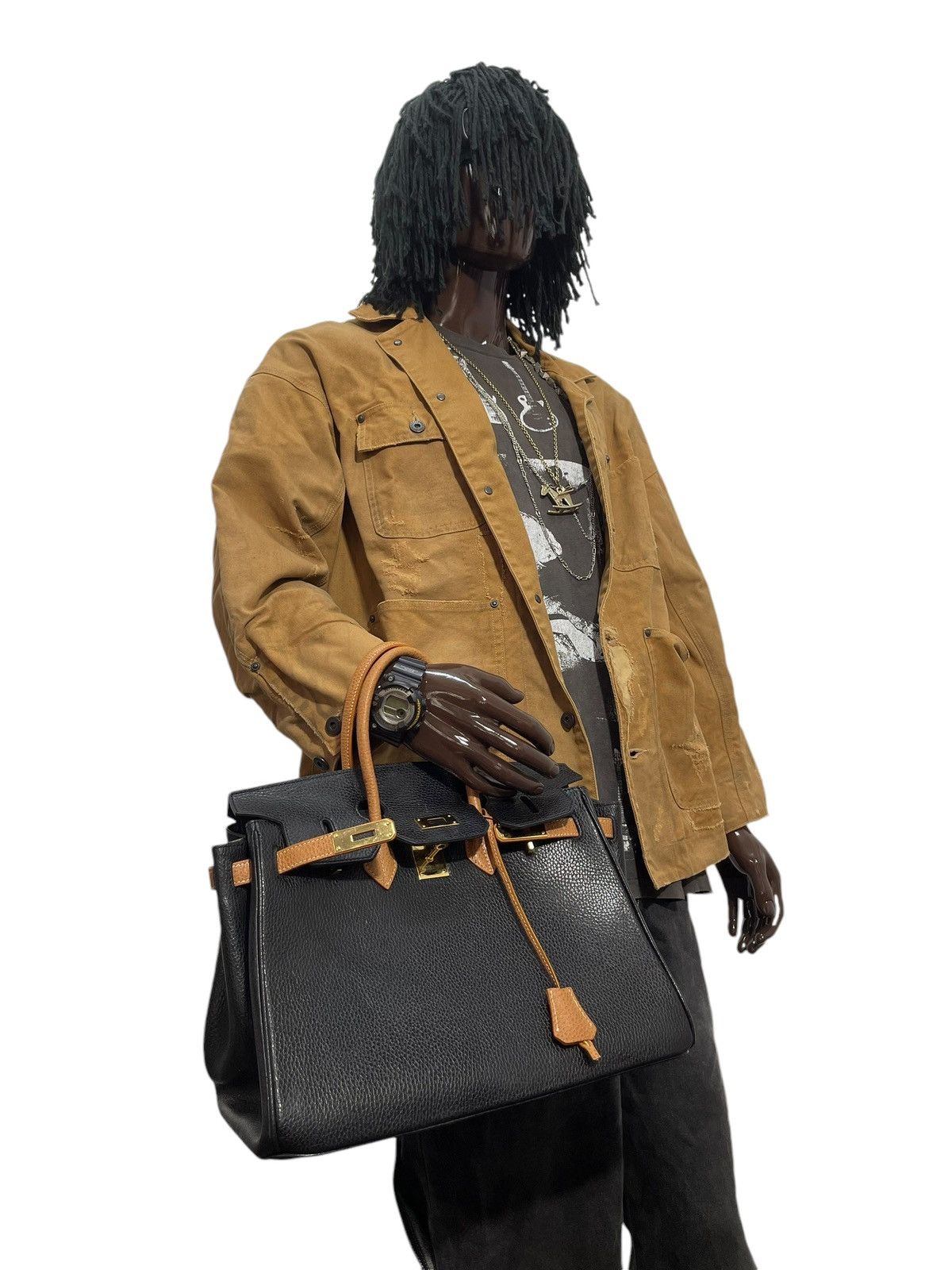 Genuine Leather Birkin Bag Leather Vintage Unknown Custom 1🟩1 Size ONE SIZE - 4 Thumbnail