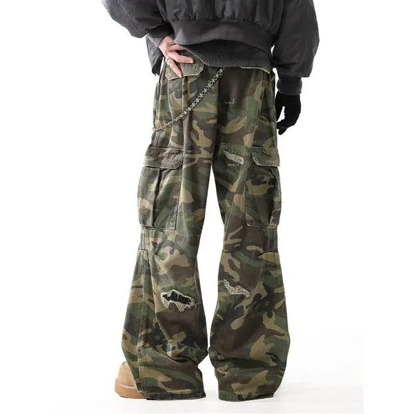 Japanese Brand VIBE Vintage Camouflage Baggy Ripped Cargo Pants Size US 31 - 3 Thumbnail