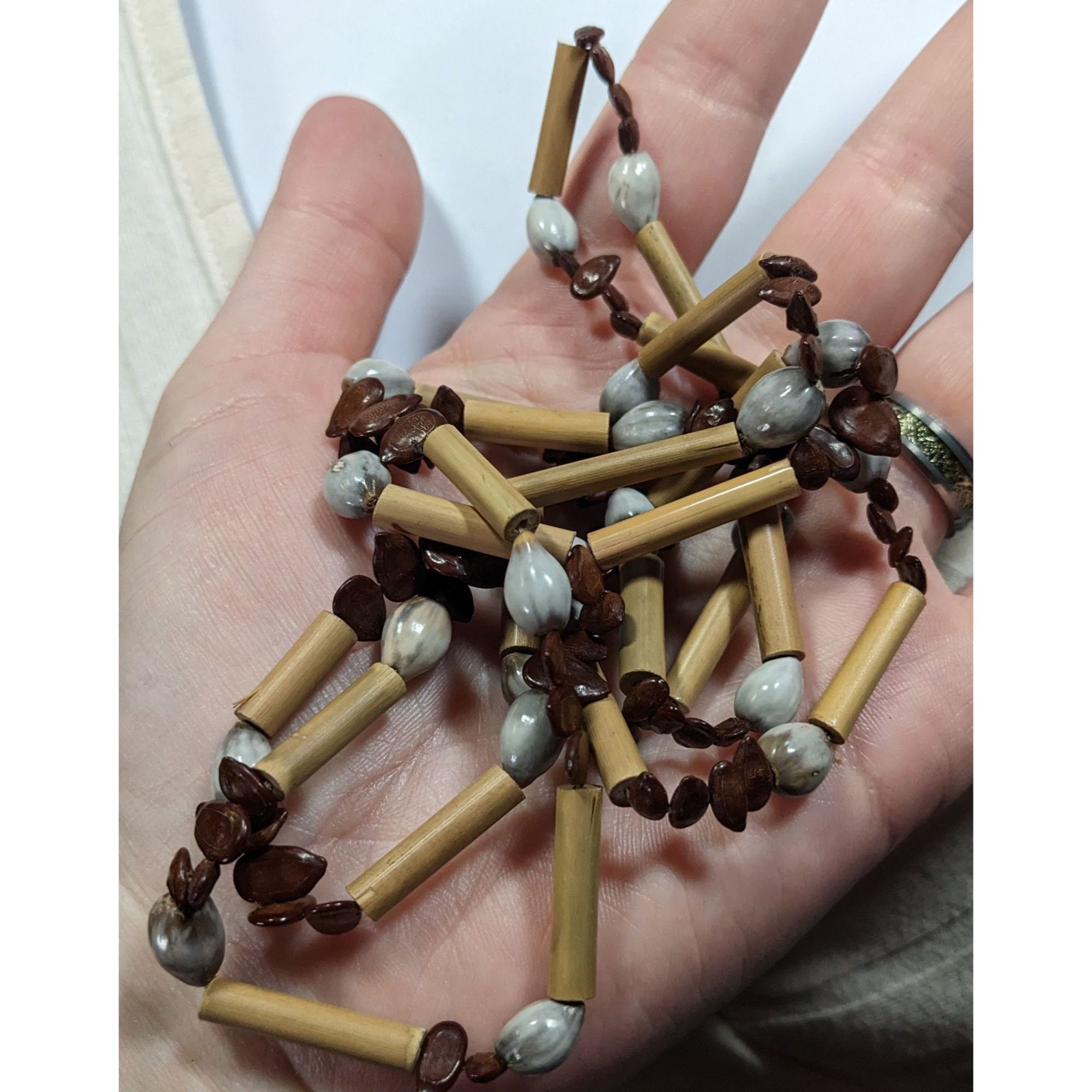 Other Rustic Wood Apple Seed And Jobs Tears Seed Necklace Size ONE SIZE - 3 Thumbnail