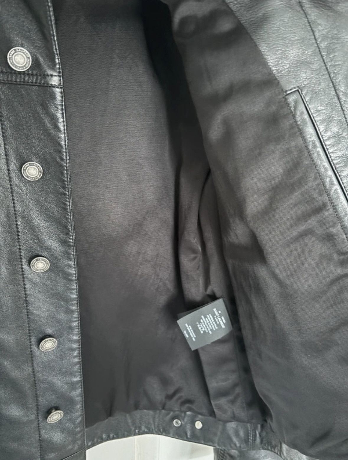 Saint Laurent Paris Leather trucker jacket | Grailed