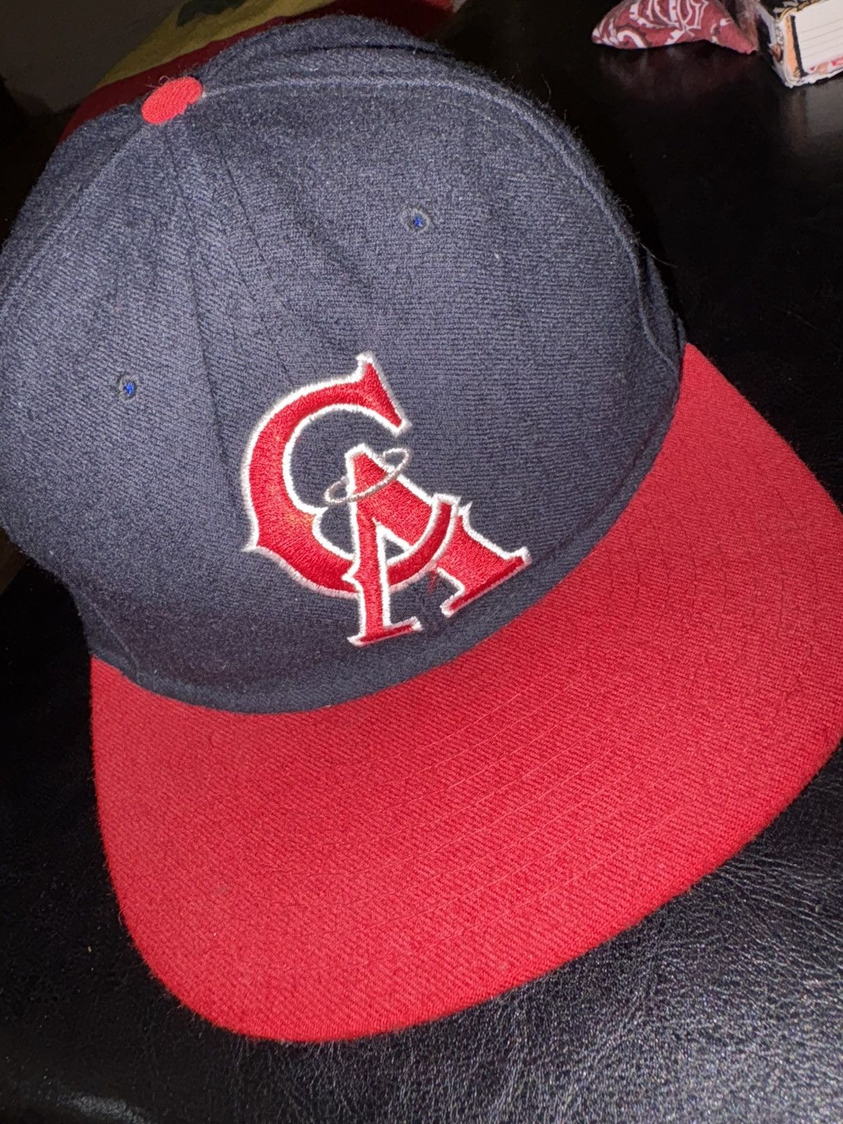 New Era Vtg California Angels Hat New Era USA 100% Wool 5950 Pro Size ONE SIZE - 3 Thumbnail